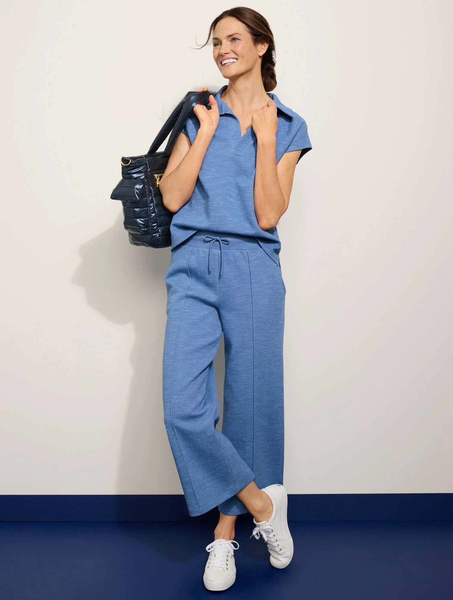 AirKnit Stretch Wide Crop Pants - Dark Marine