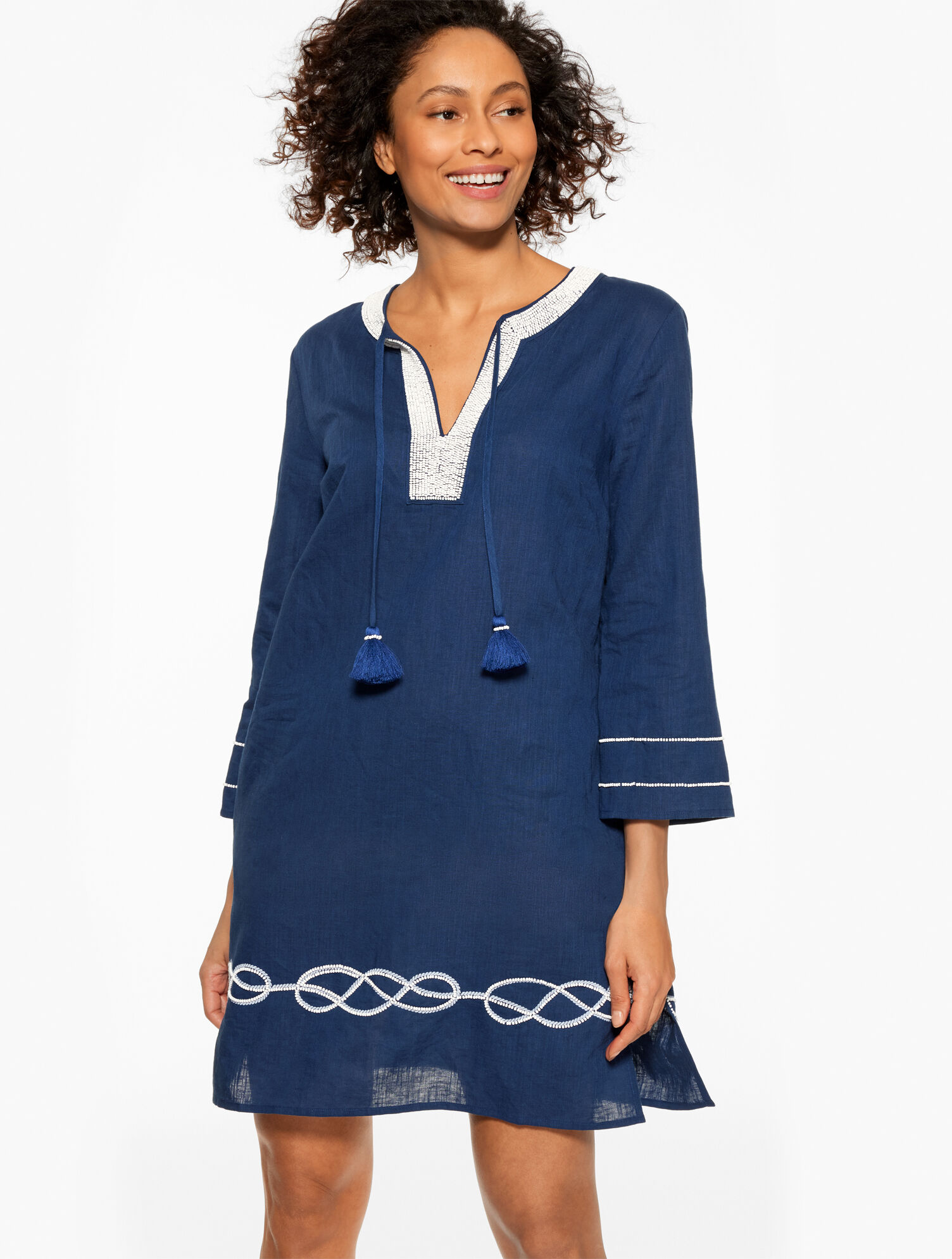 Aqua Club Embellished Caftan Cover-Up