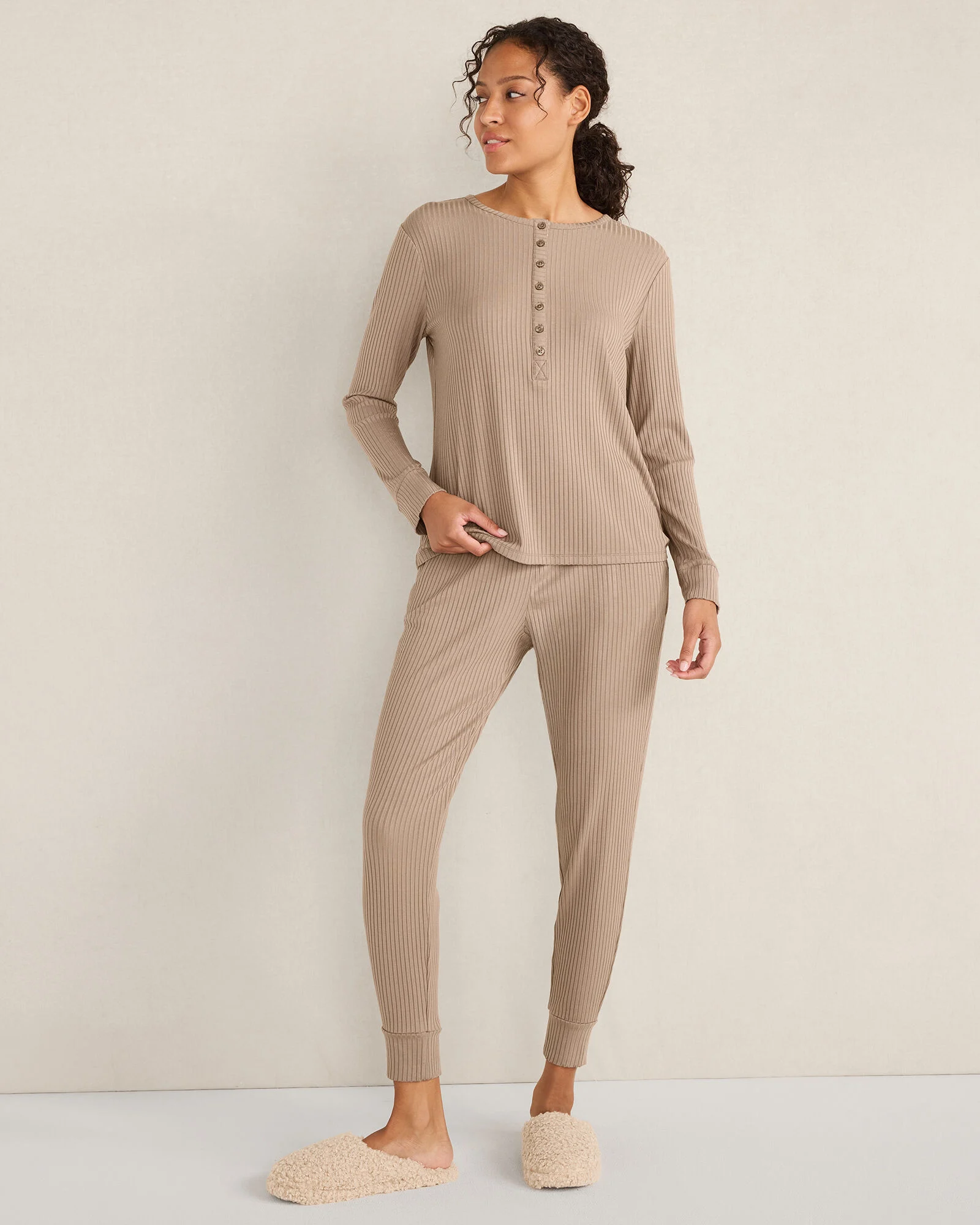 Drapey Rib Knit Joggers