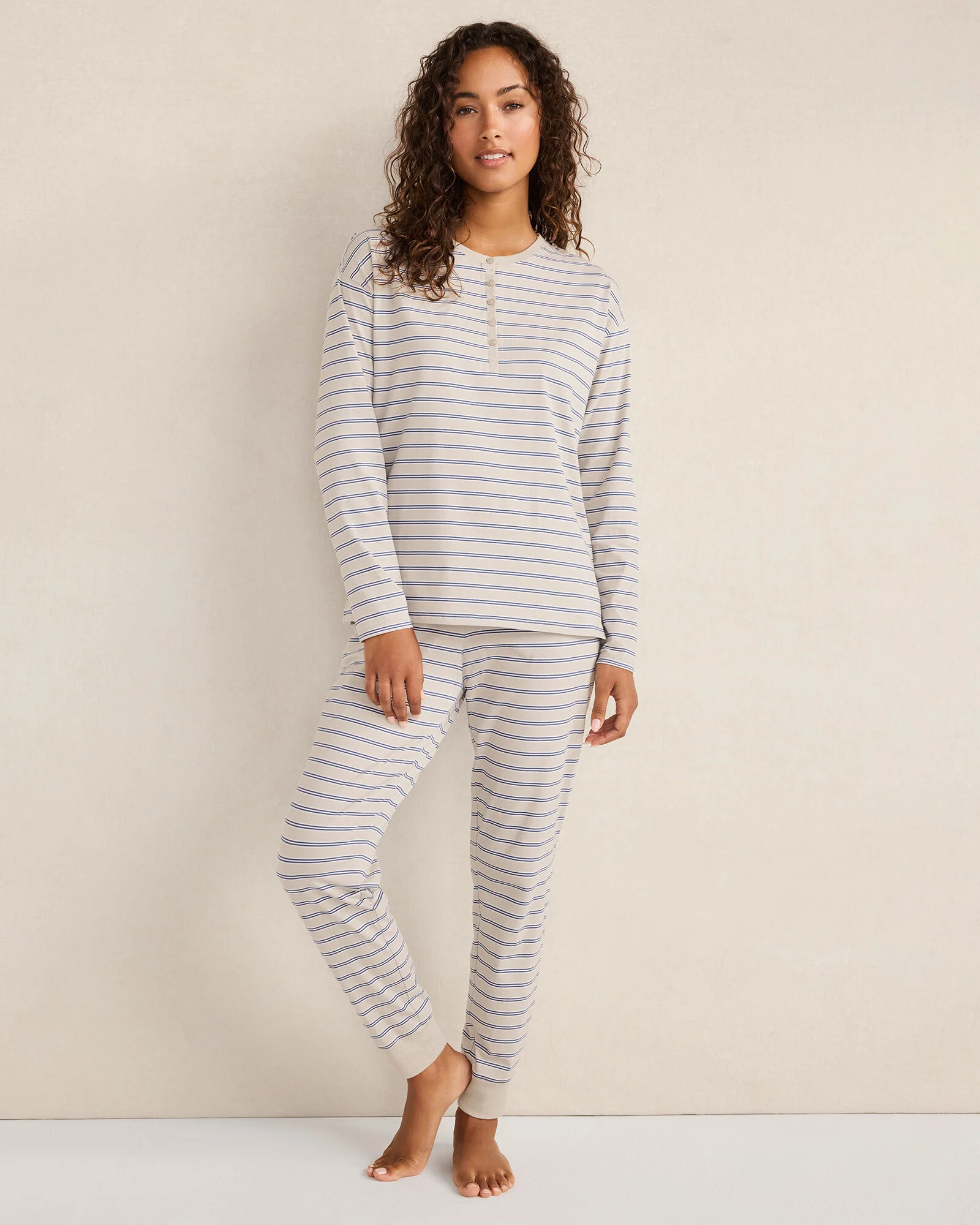 Organic Cotton Jersey Stripe Joggers