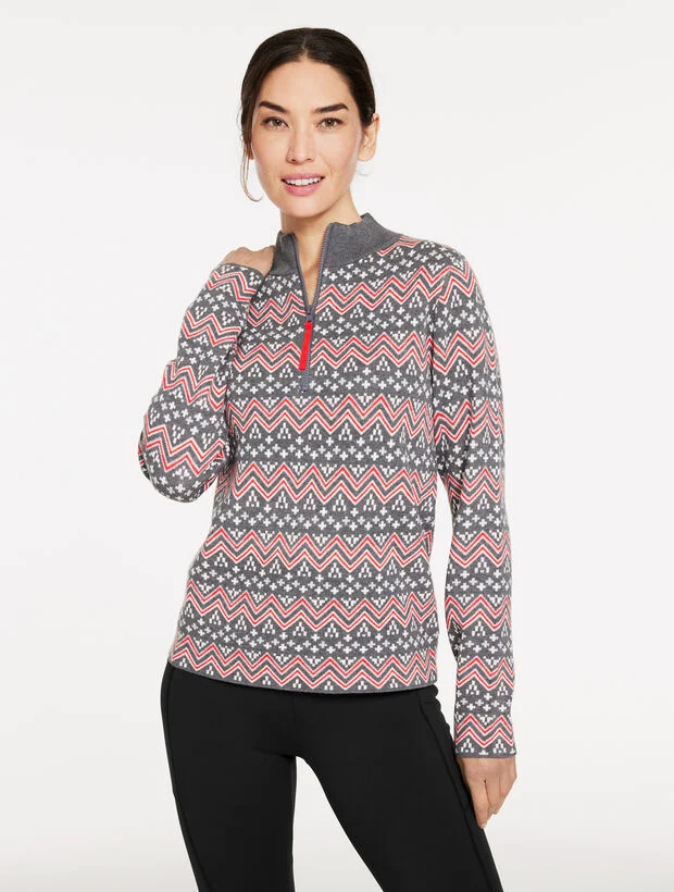 Half-Zip Sweater - Nordic Fair Isle