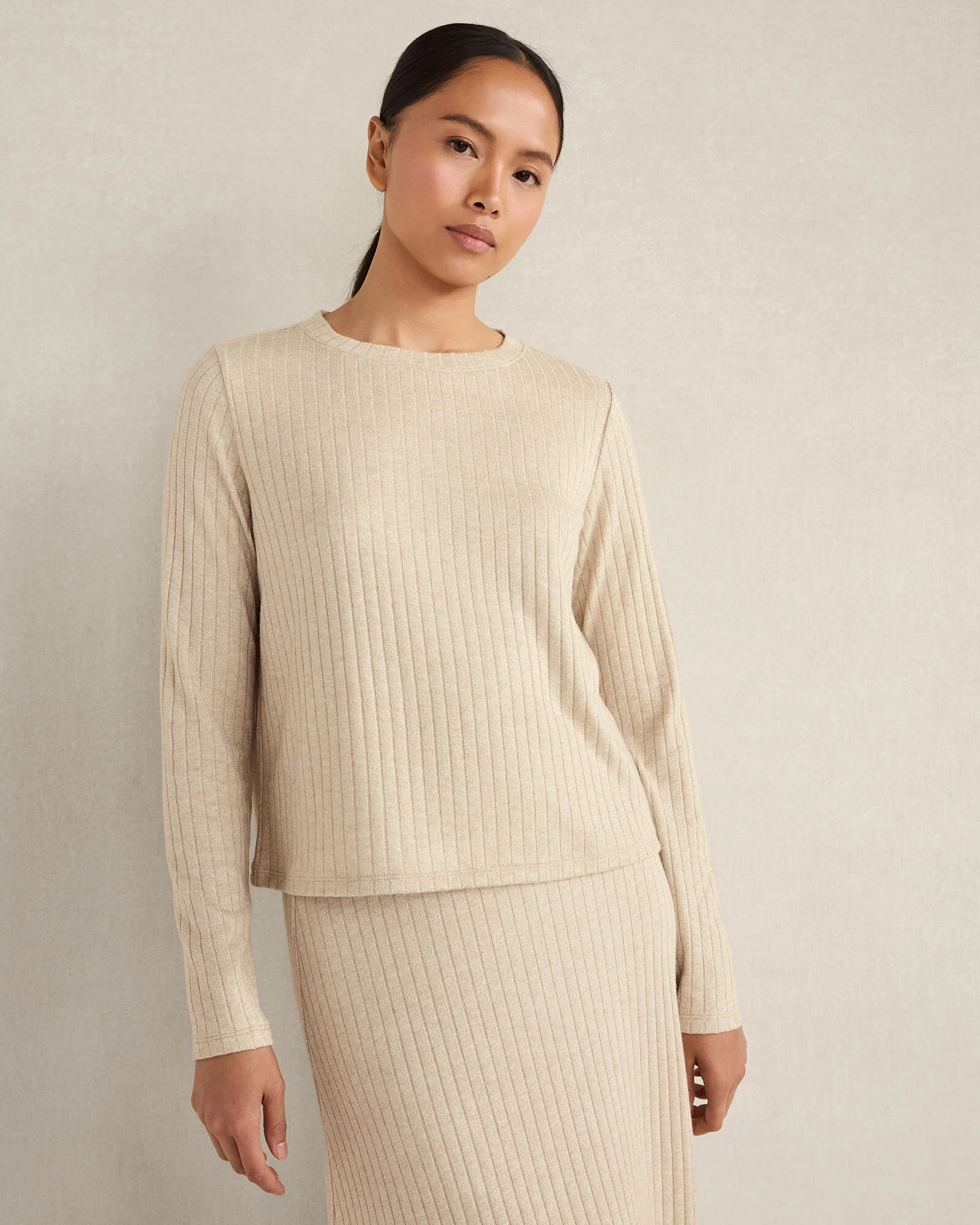 Lurex Rib Knit Top