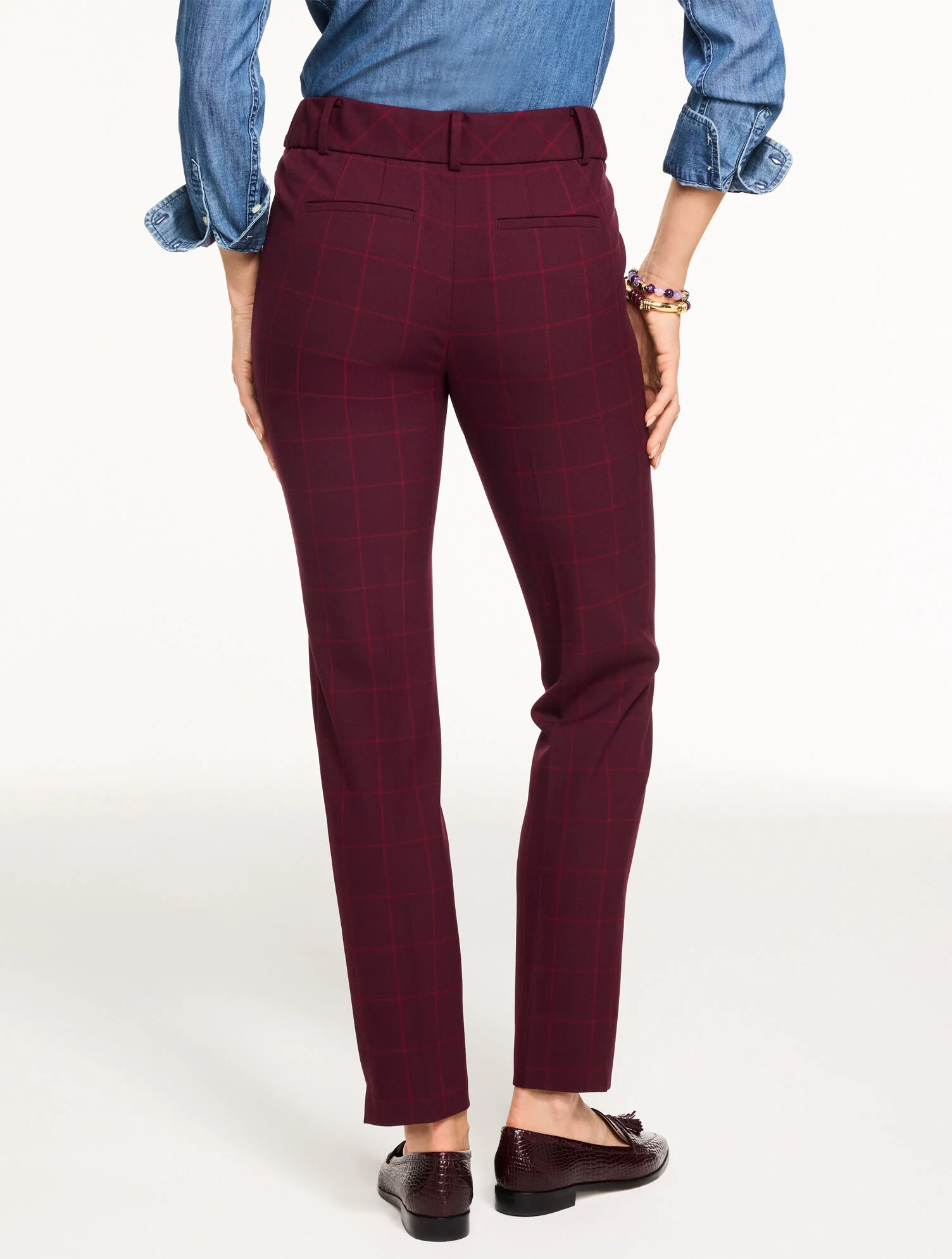Talbots Hampshire Straight Ankle Pants - Autumn Windowpane