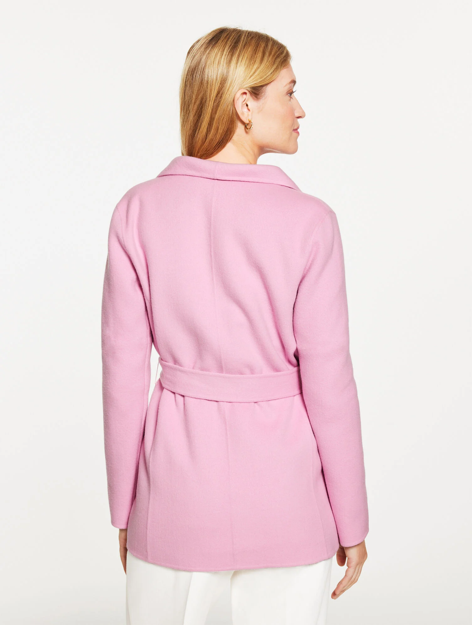 Tie Waist Wool Blend Jacket