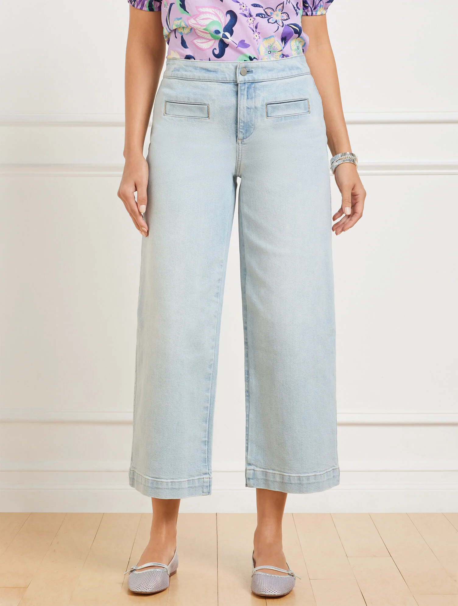 Wide Crop Jeans - Rhodes Wash