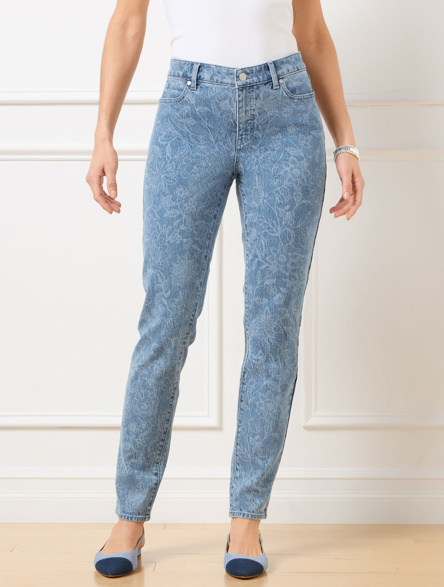 Slim Ankle Jeans - Linear Garden - Curvy Fit