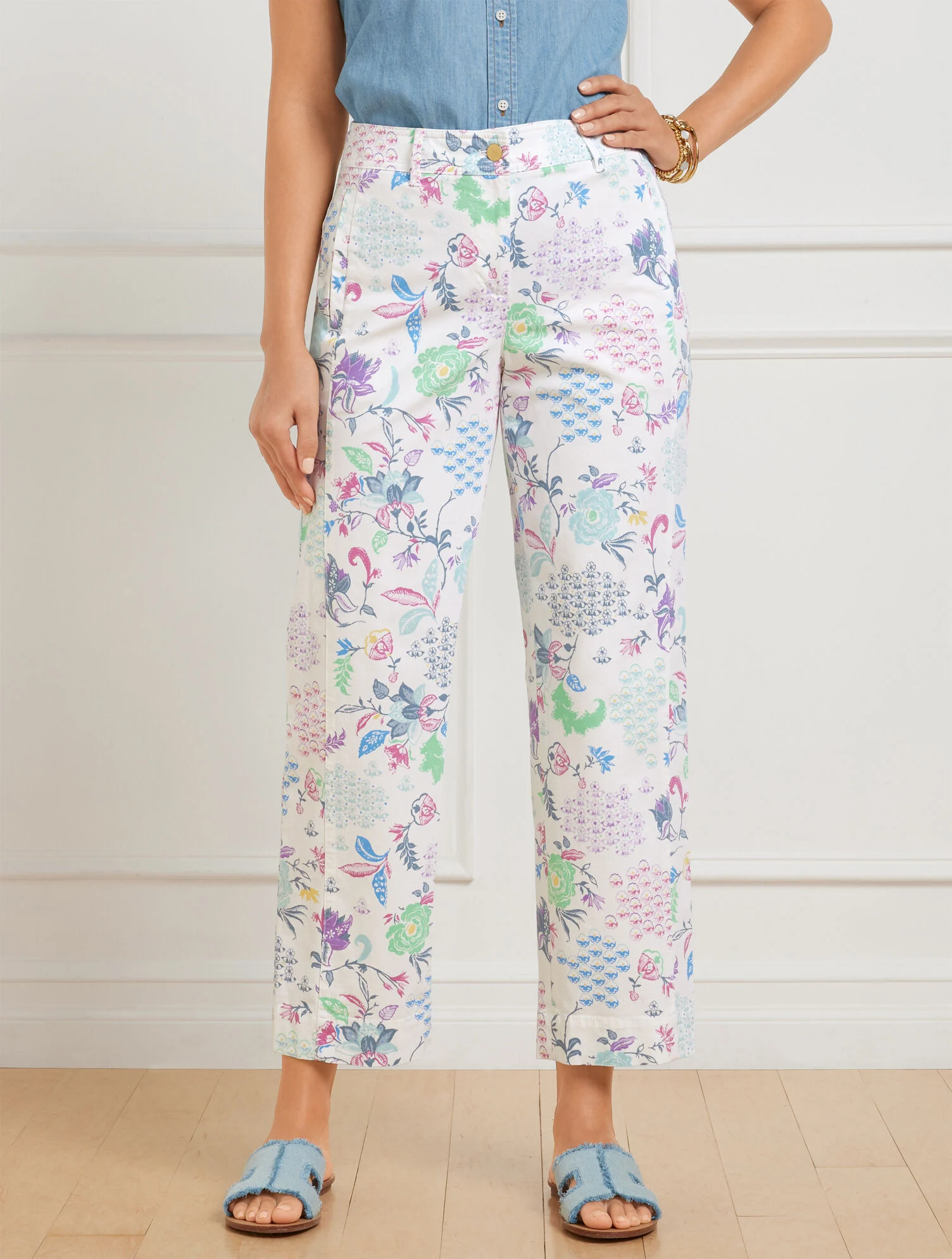 Straight Crop Pants - Whimsical Jacobean