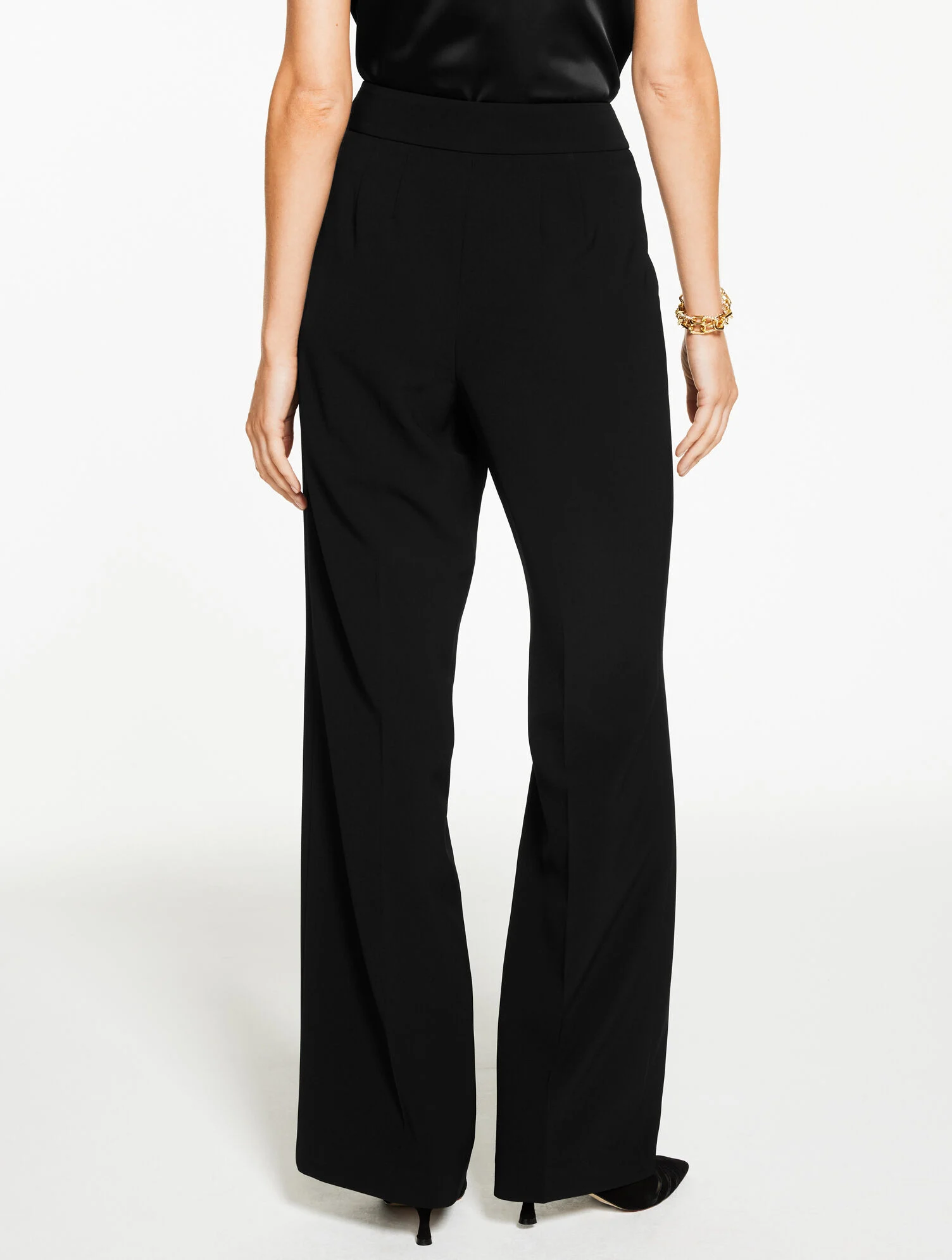 Wide Leg Polished Crepe Pants