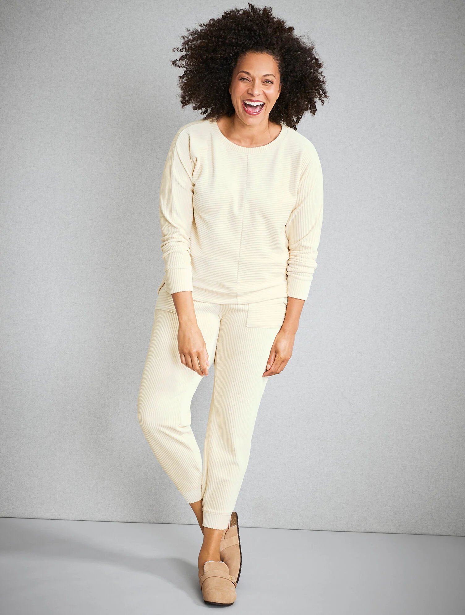 Sky Lounge Velour Dolman Sleeve Pullover