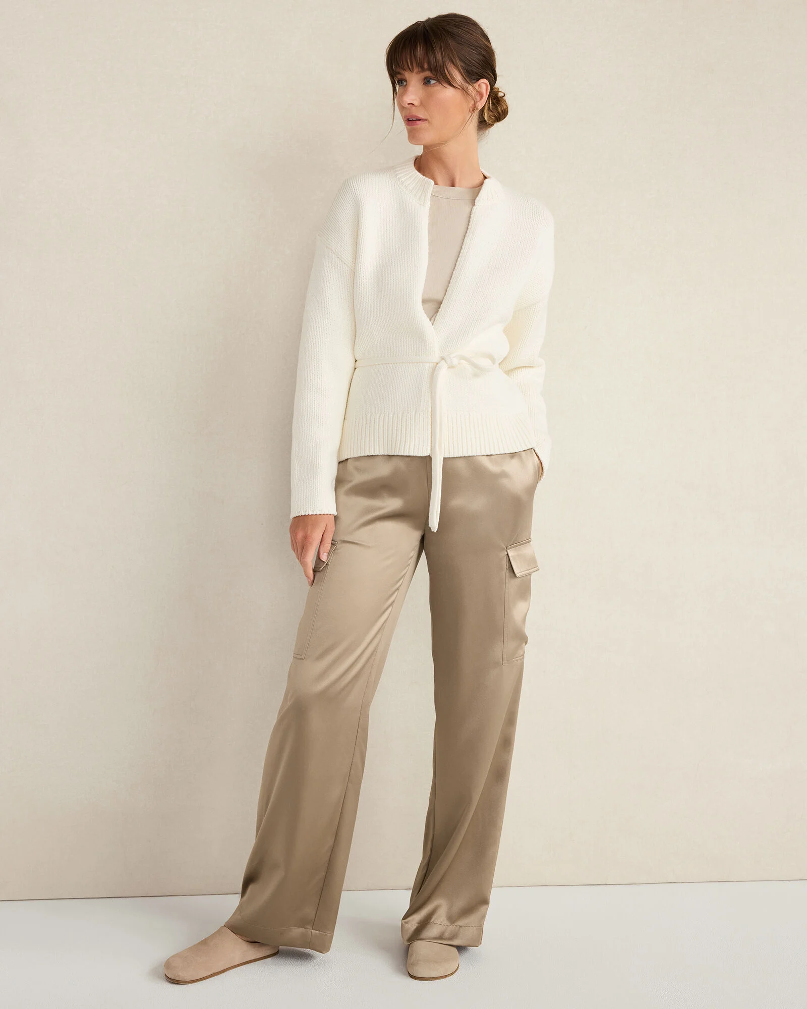 Chunky Cotton Blend Belted Cardigan