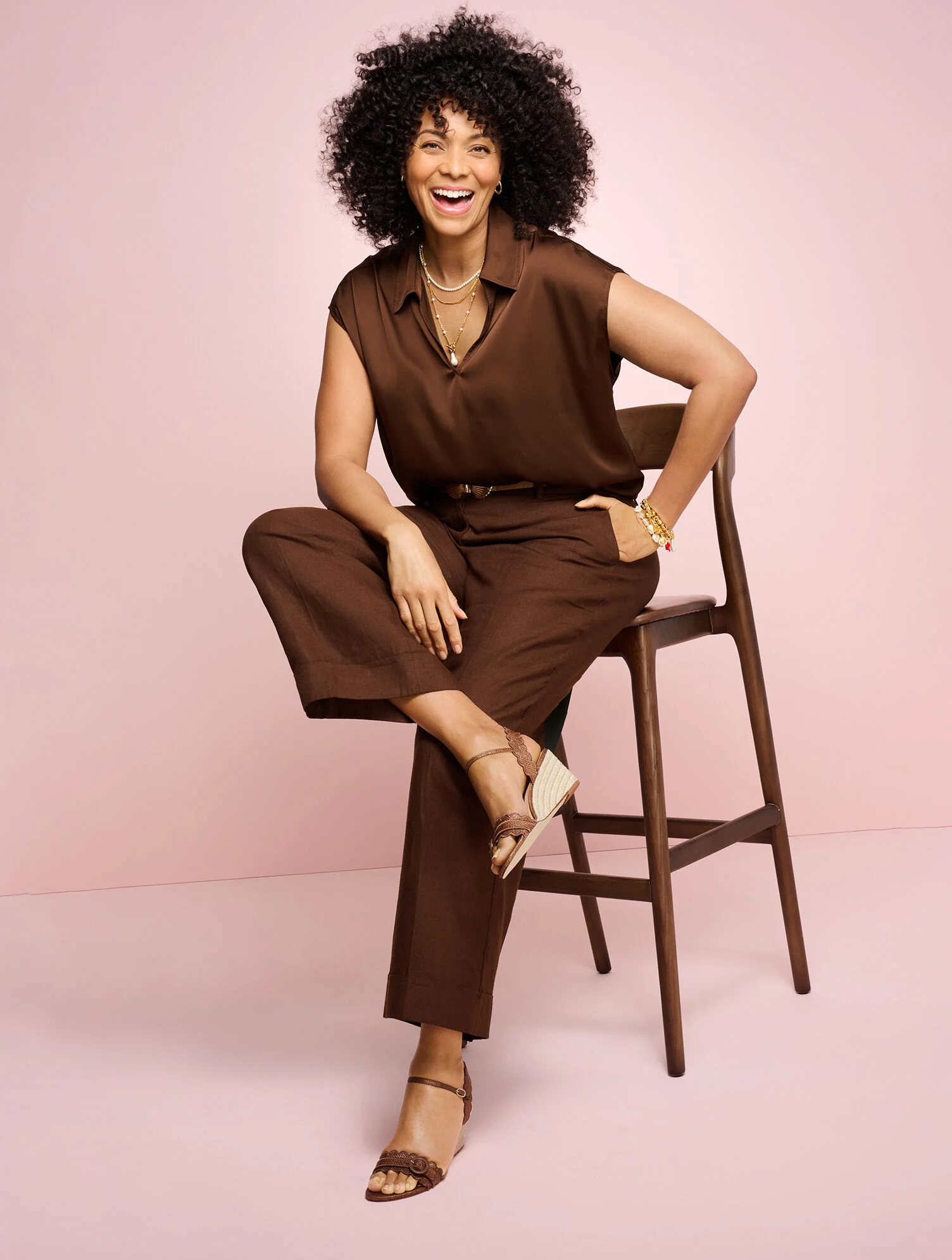 Slim Wide Ankle Cuff Linen Pants