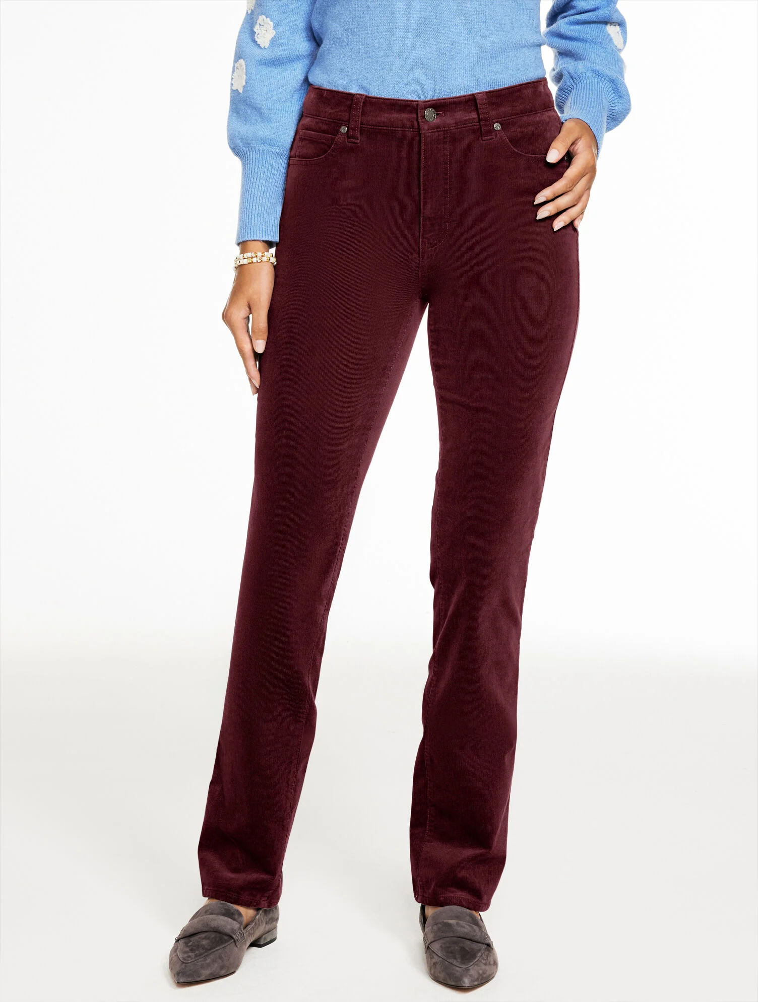 Straight Leg Stretch Corduroy Pants