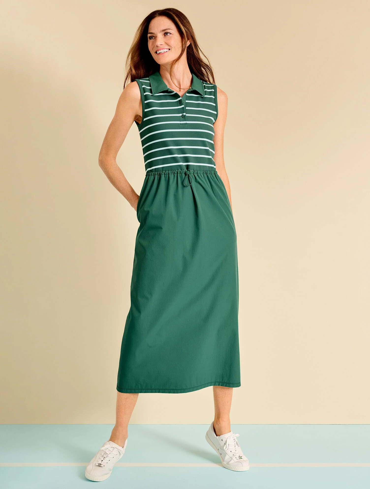 Mixed Media Polo Dress