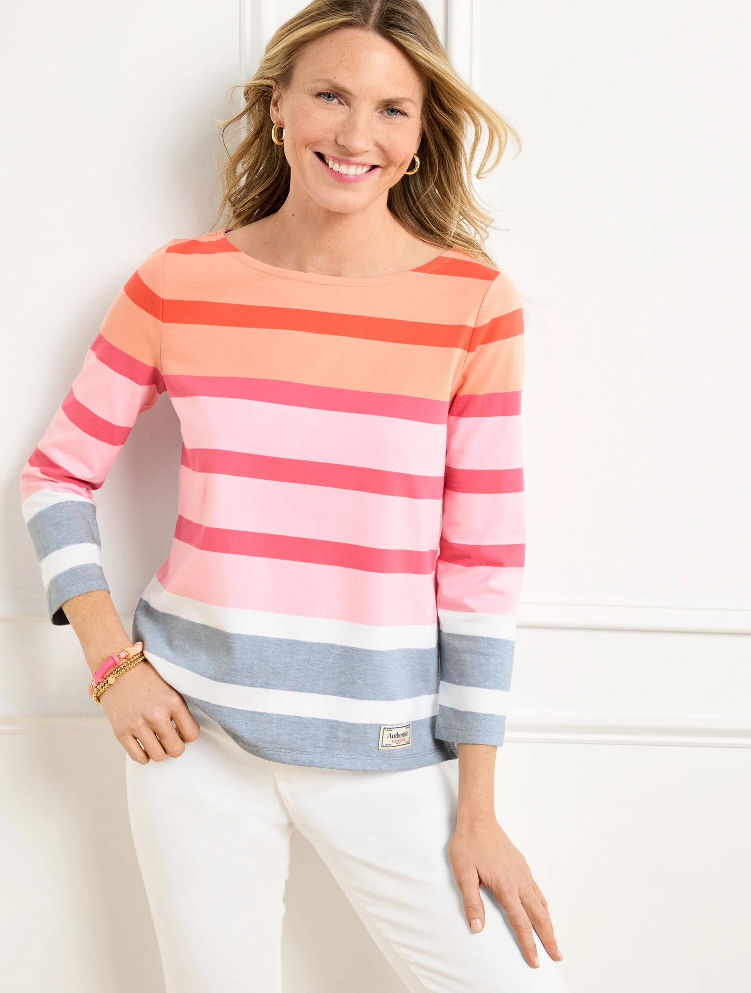 Authentic Talbots Tee - Celeste Stripe