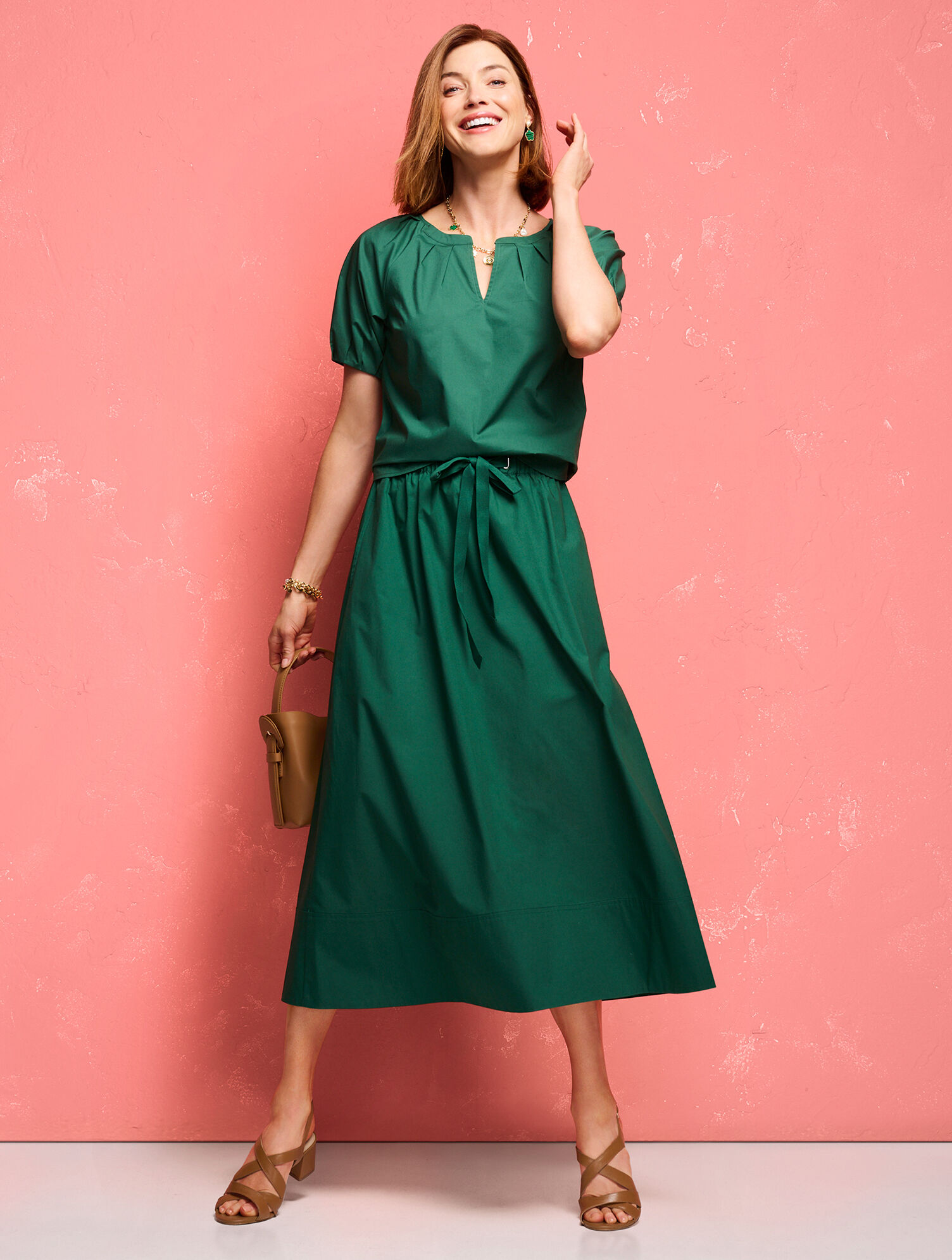 Modern Poplin Drawstring Skirt