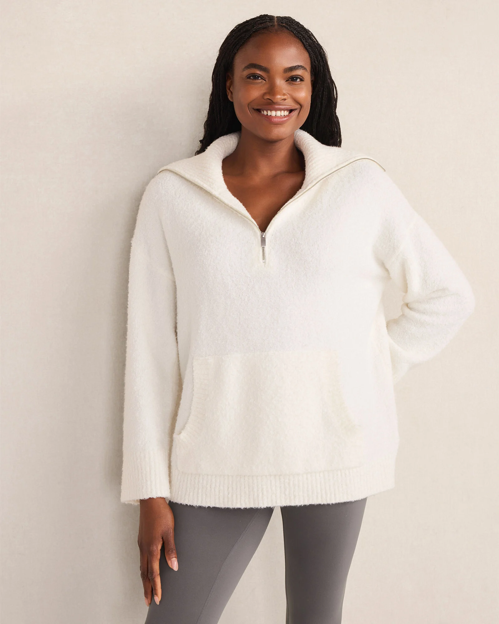 Boucle Half-Zip Pullover