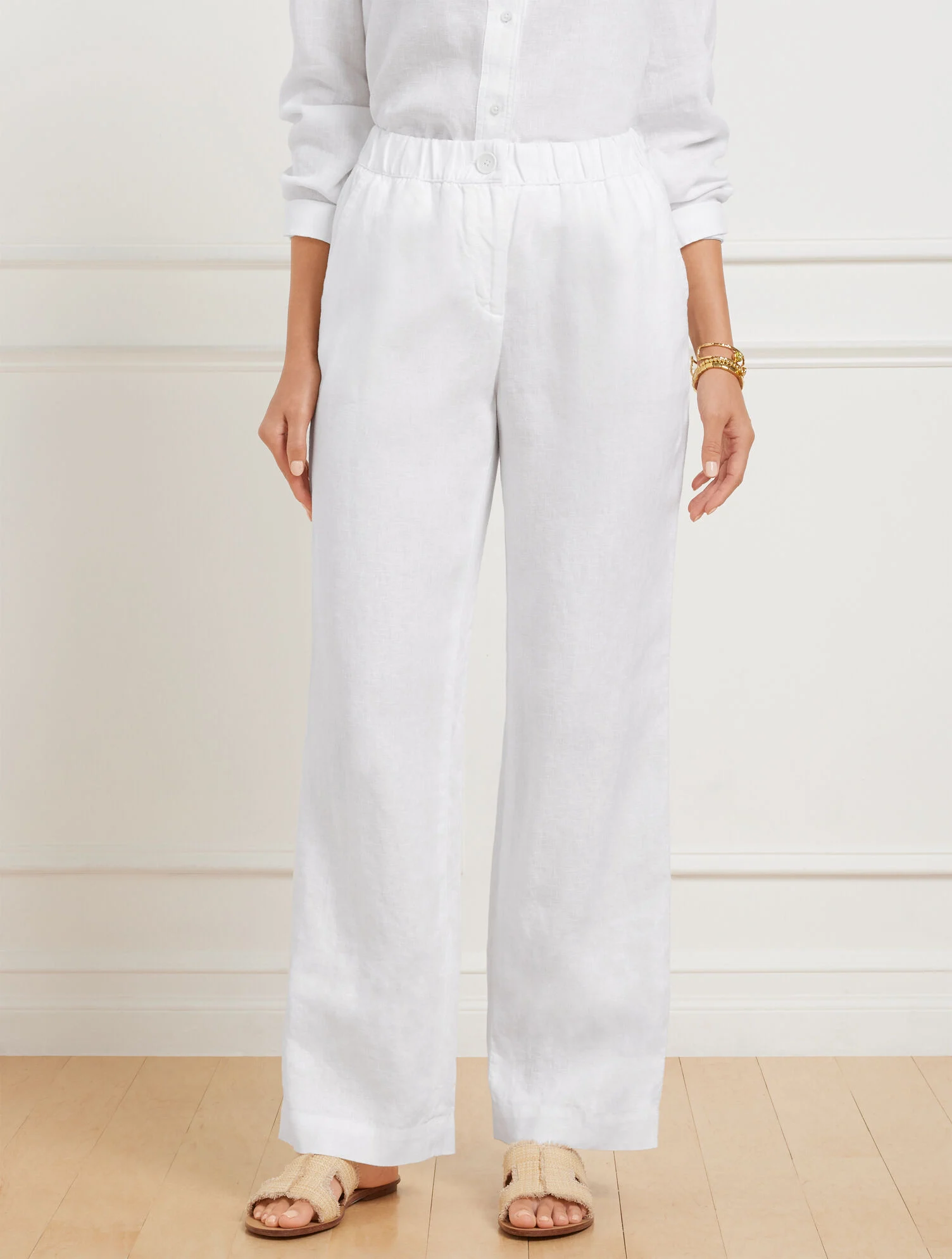 Wide Leg Washed Linen Pants