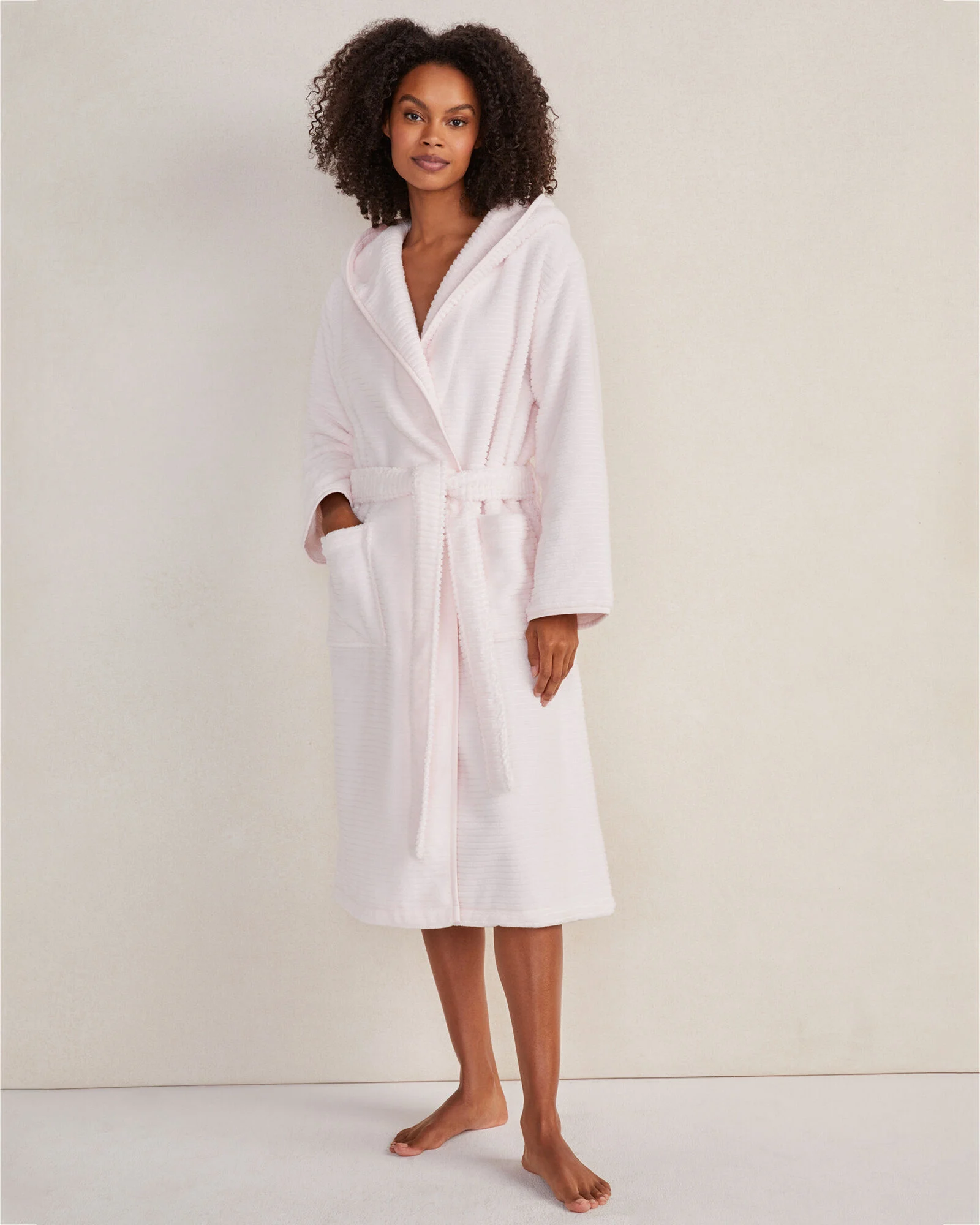Organic Cotton Ribbed Terry Hooded Robe