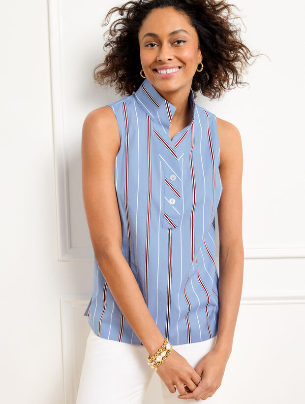 Sleeveless Non-Iron Popover - Amazing Stripe