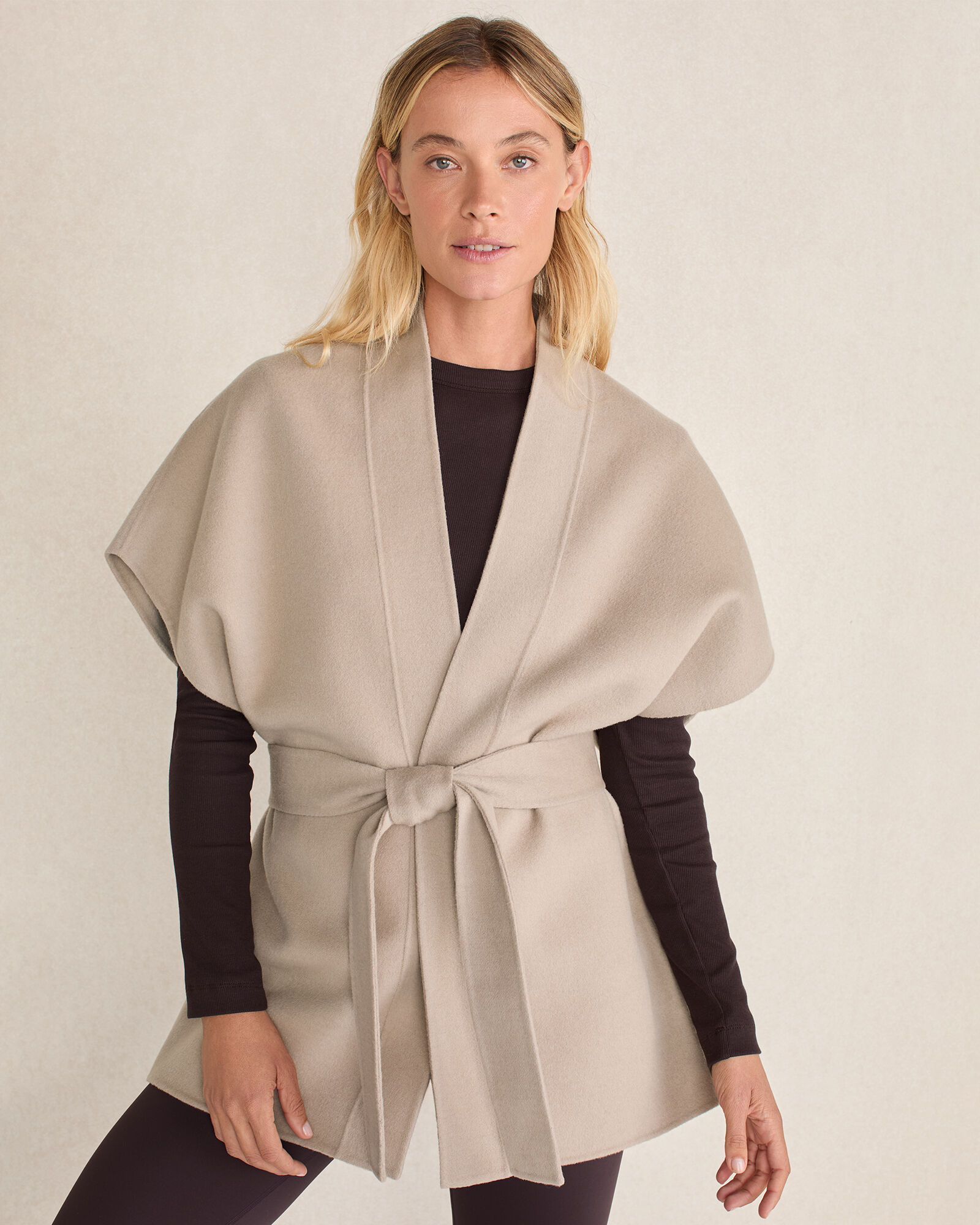 Wool Blend Tie-Front Vest