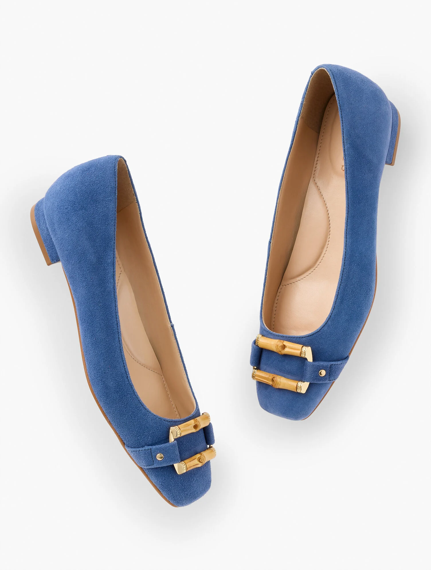 Sutton Bamboo Buckle Suede Flats