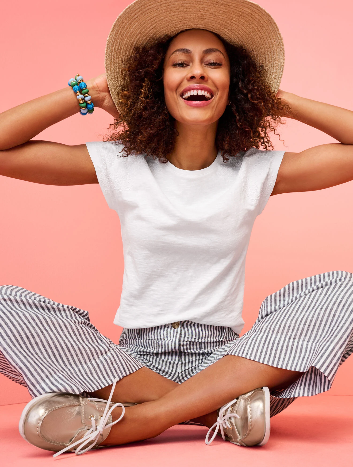 Frayed Trim Floppy Hat