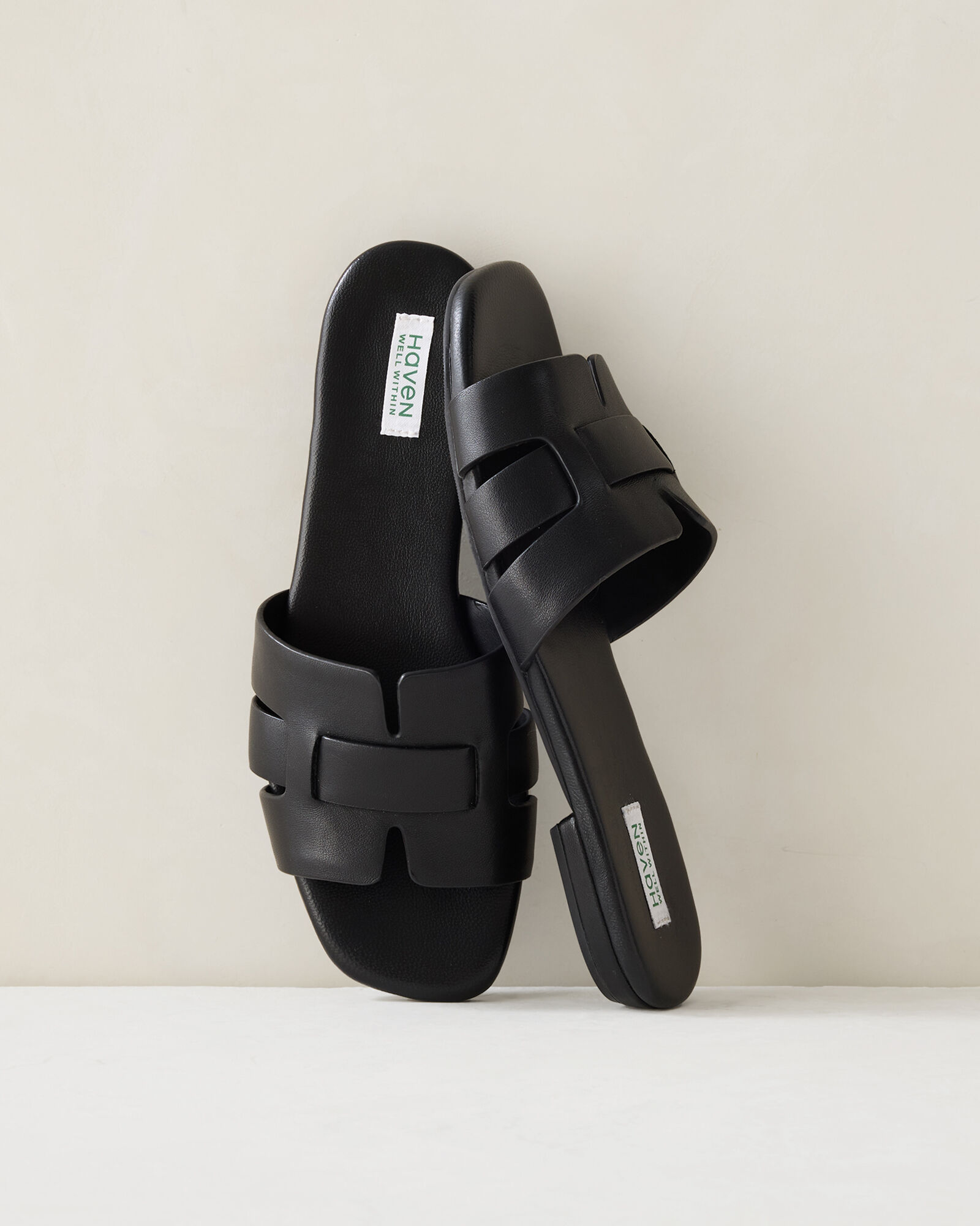 Leather Threaded Cut-Out Slides