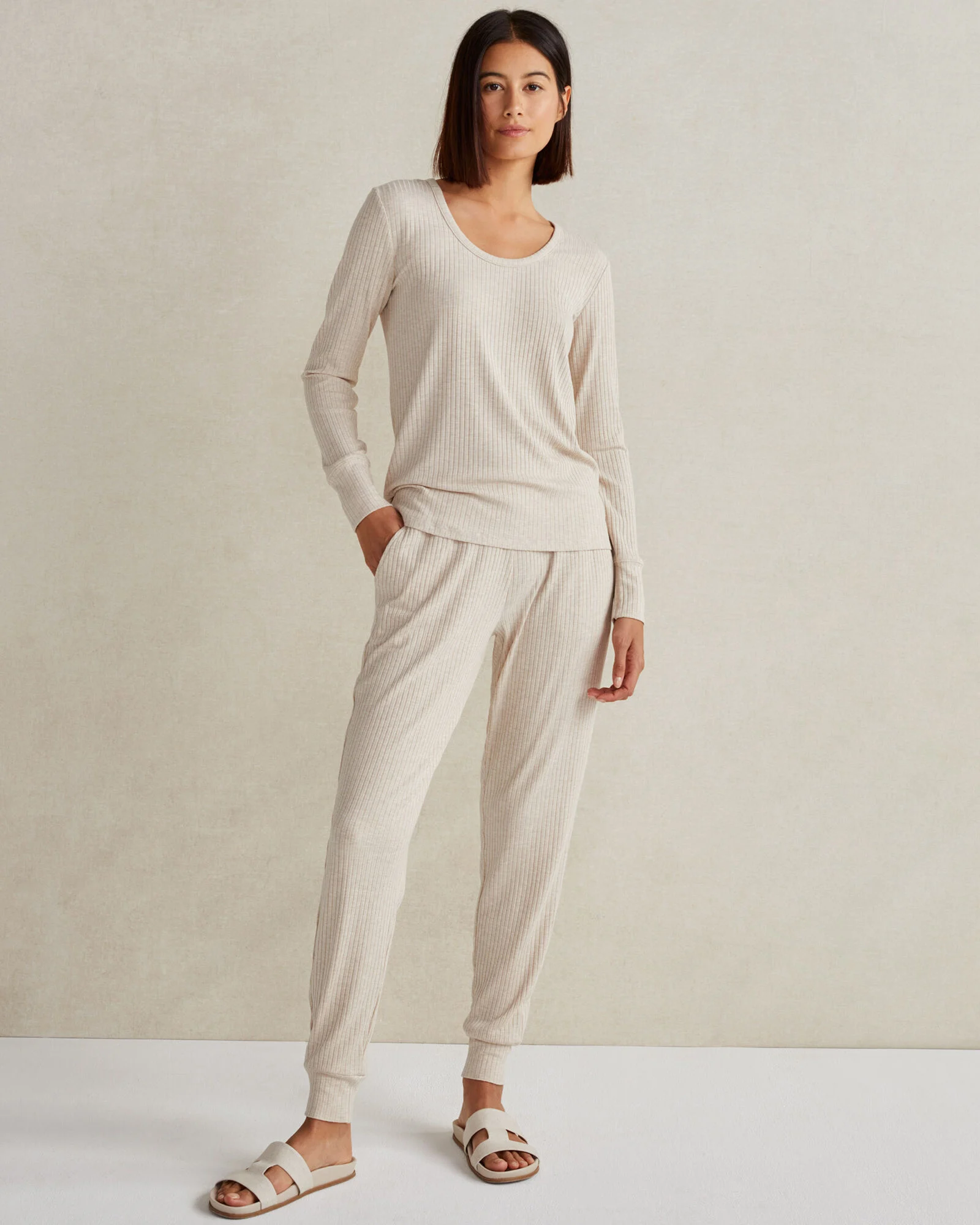 Drapey Rib Knit Joggers