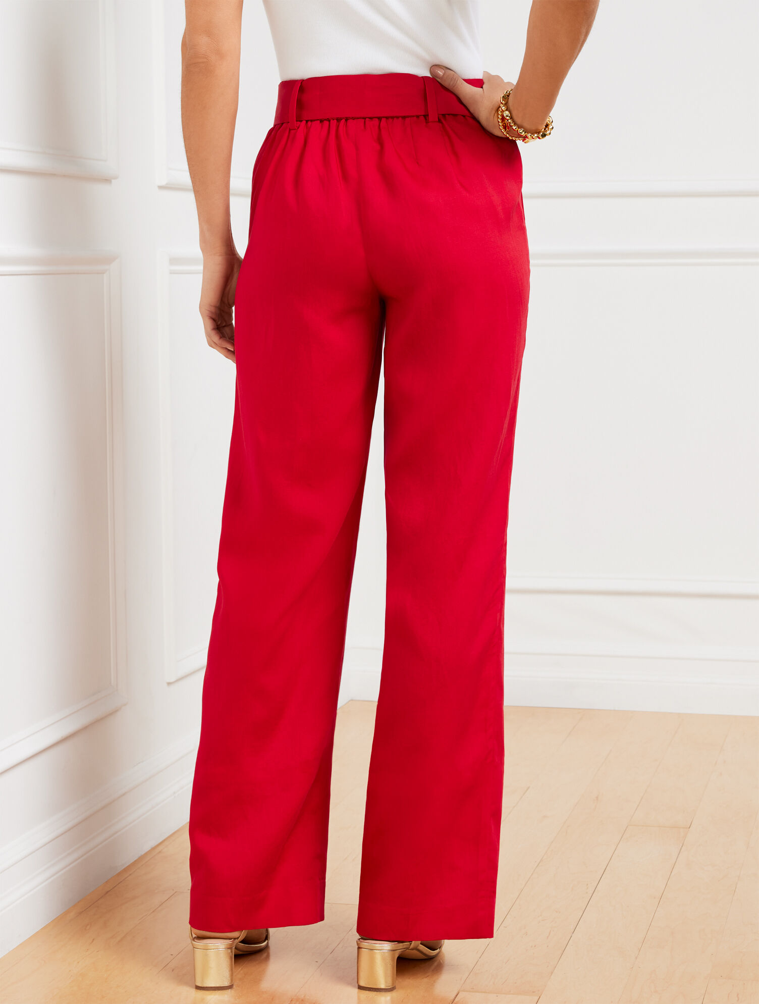 Wide Leg Pull-On Pants
