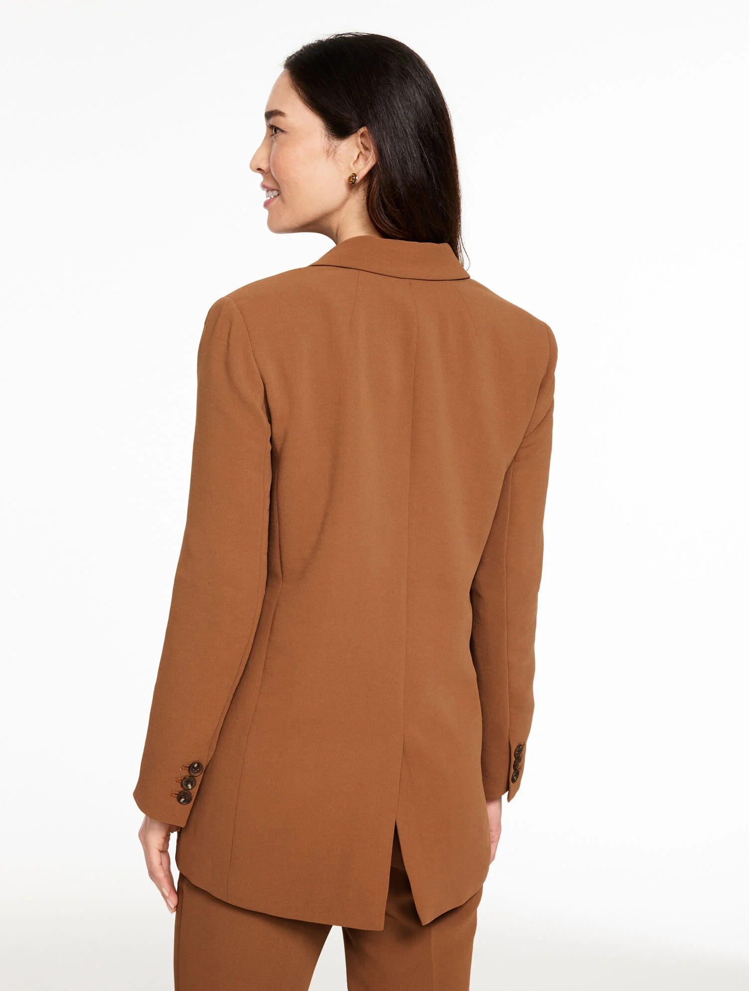 Polished Crepe Single Button Blazer