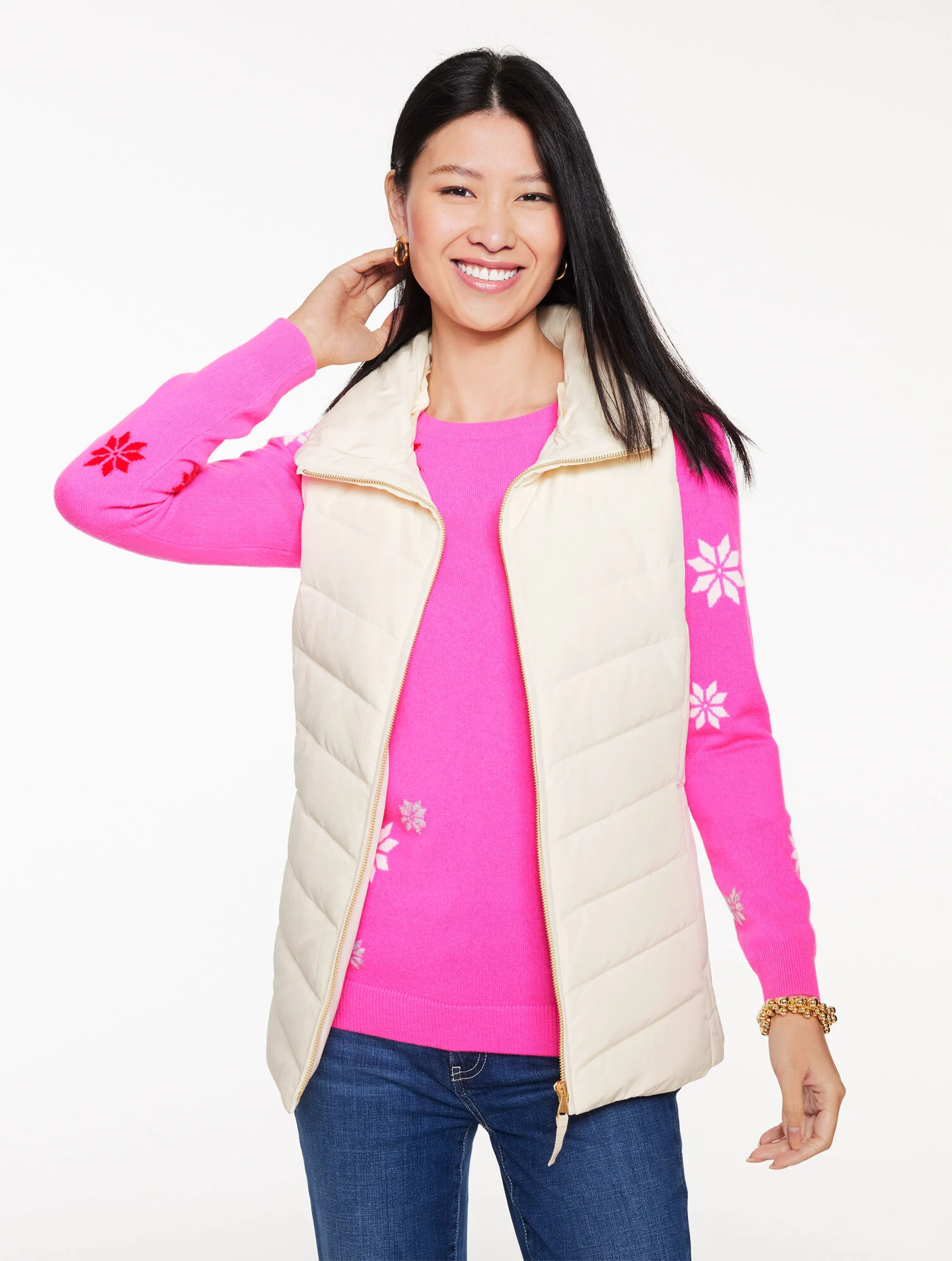 Faux Fur Collar Down Puffer Vest