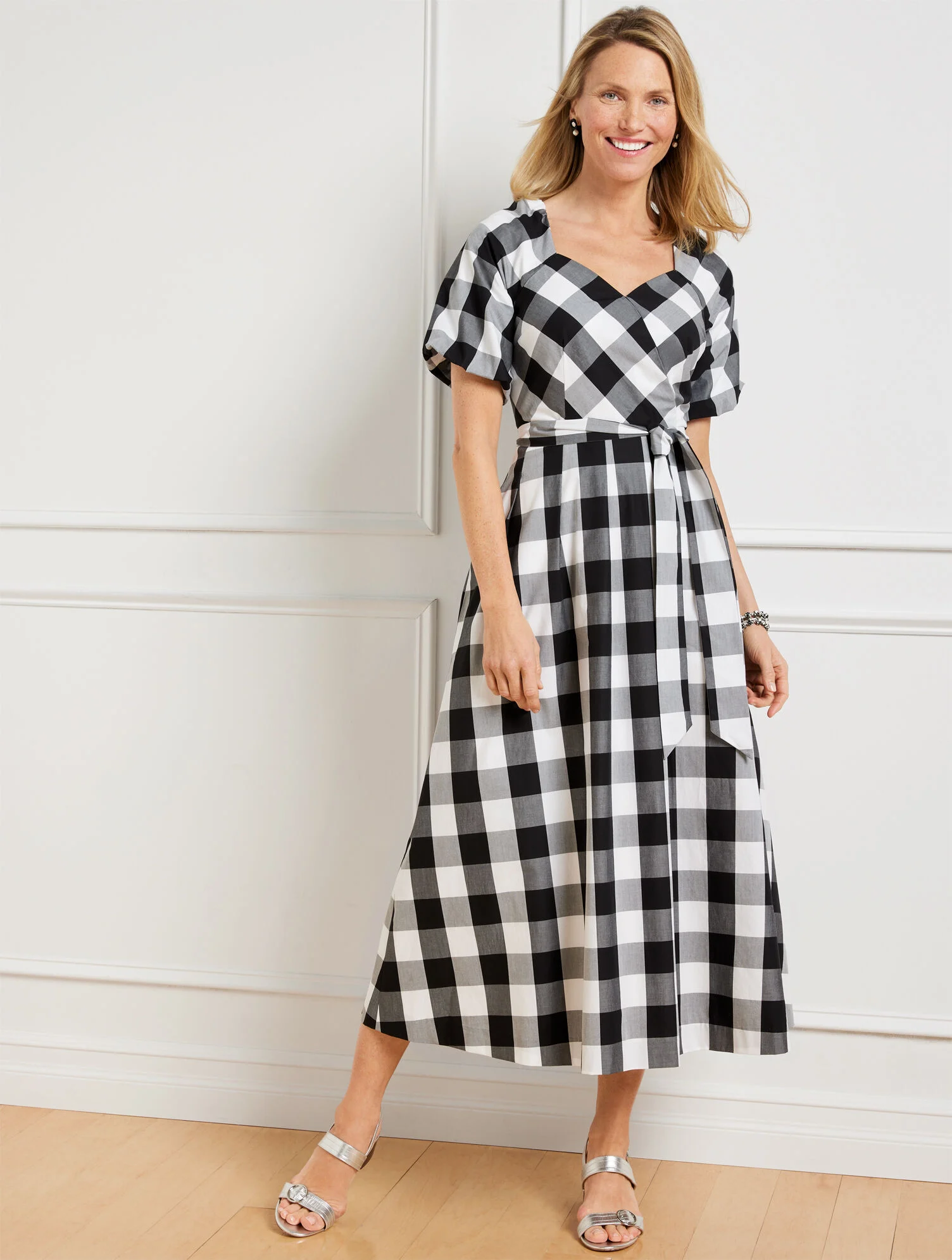 Zinnia Gingham Fit & Flare Poplin Dress