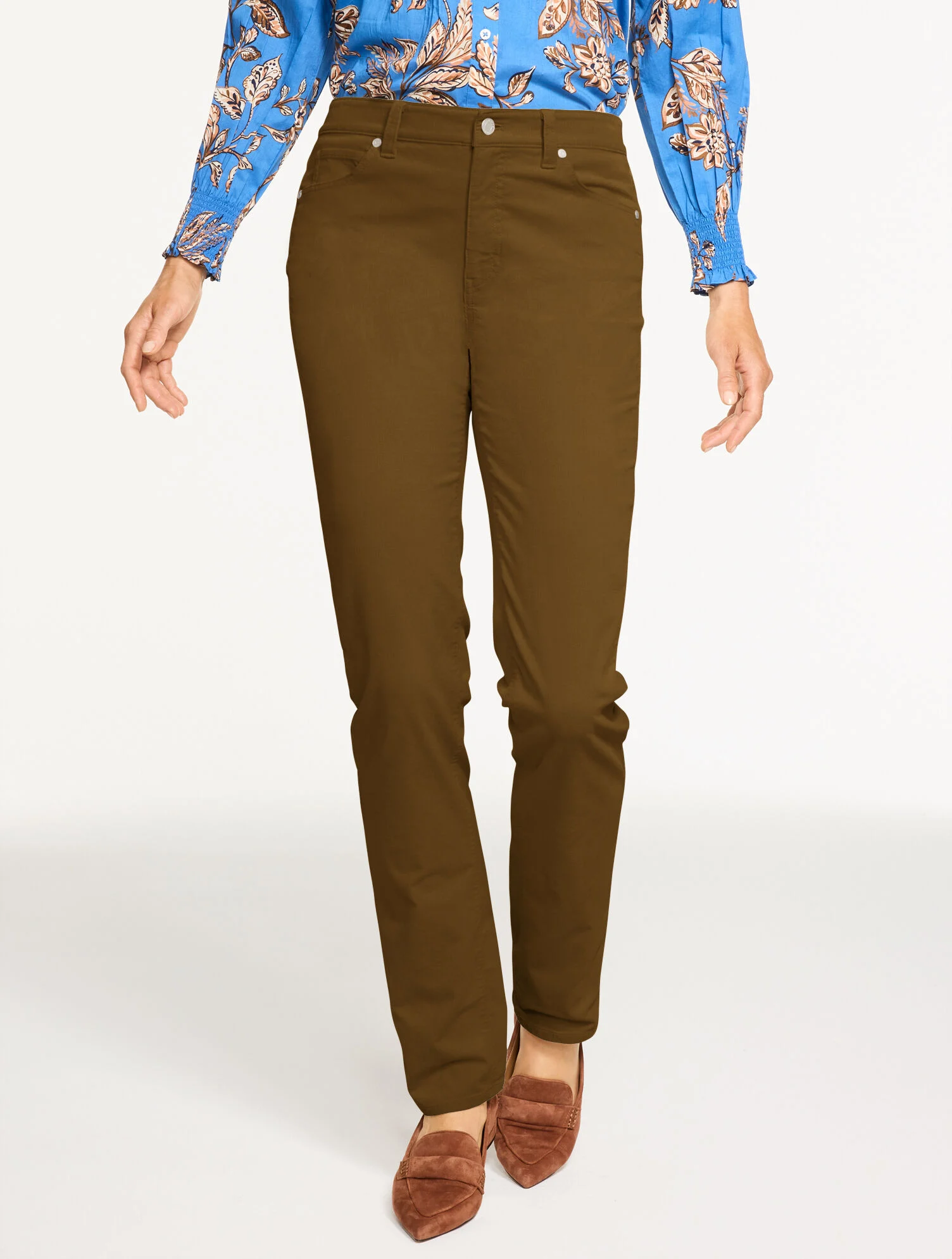 Straight Leg Stretch Corduroy Pants - Curvy Fit