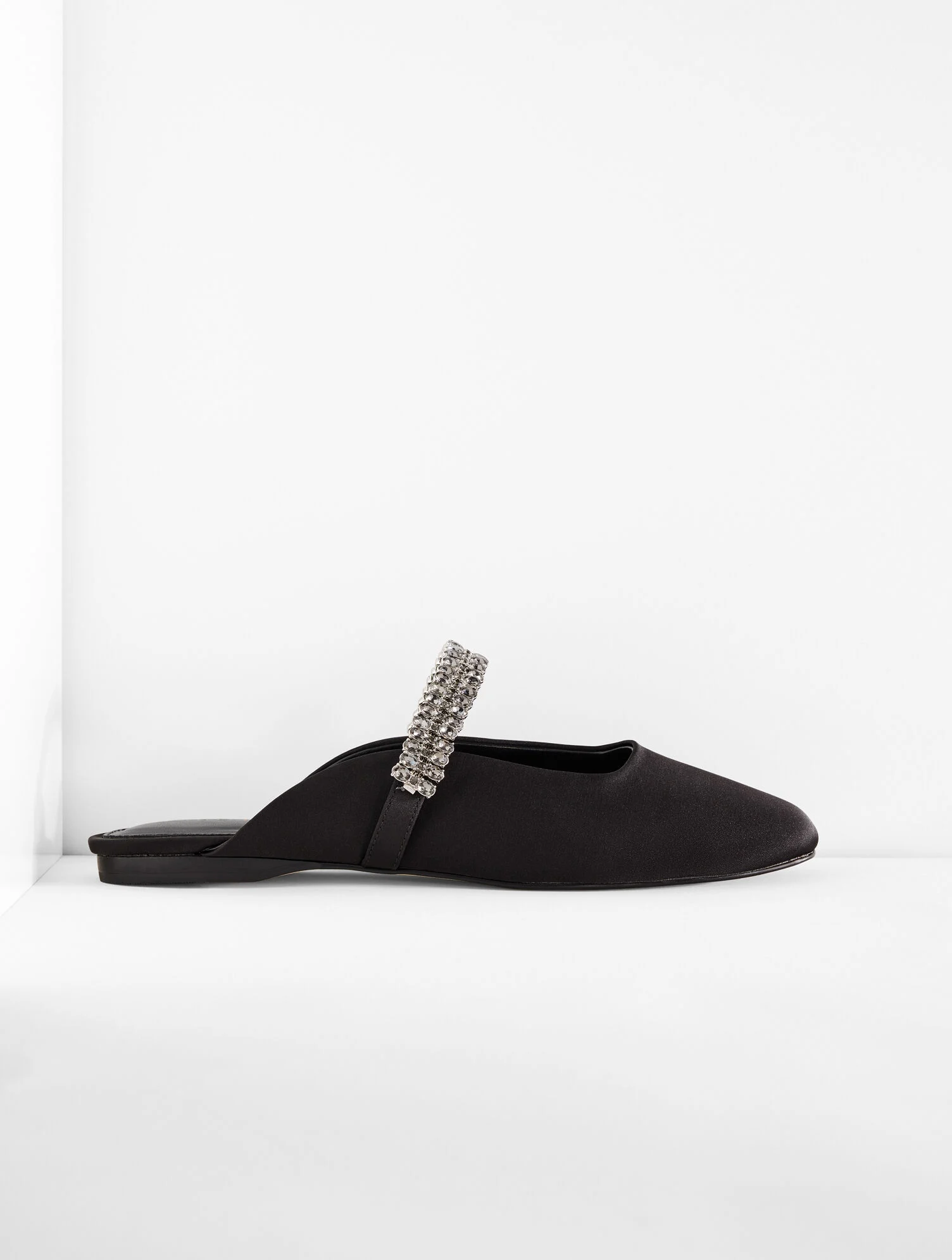 Sloane Embellished Satin Mules