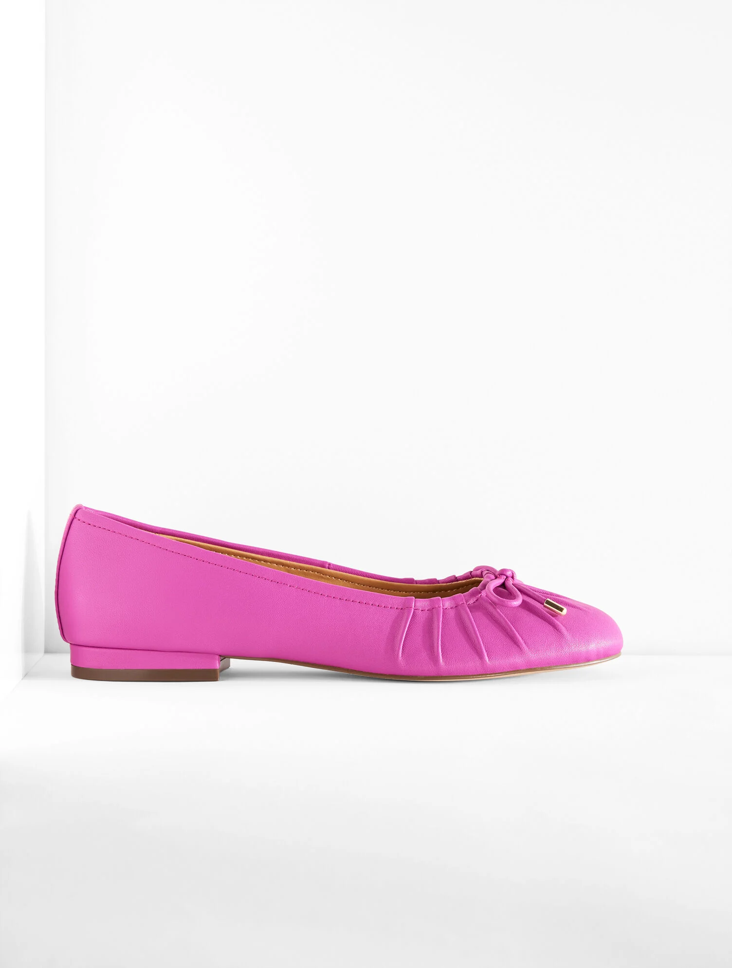 Madison Pleated Nappa Ballet Flats