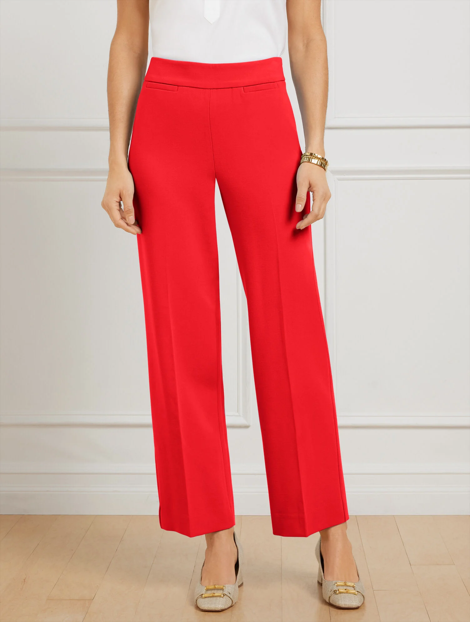 Tailored Stretch Slim Wide Ankle Pants