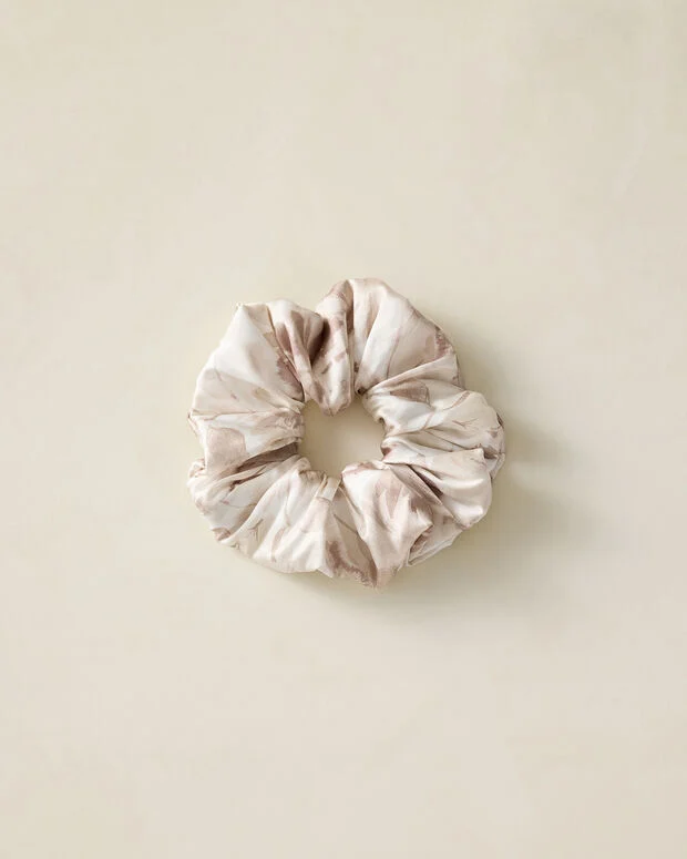 Washable Silk Tranquil Floral Scrunchie