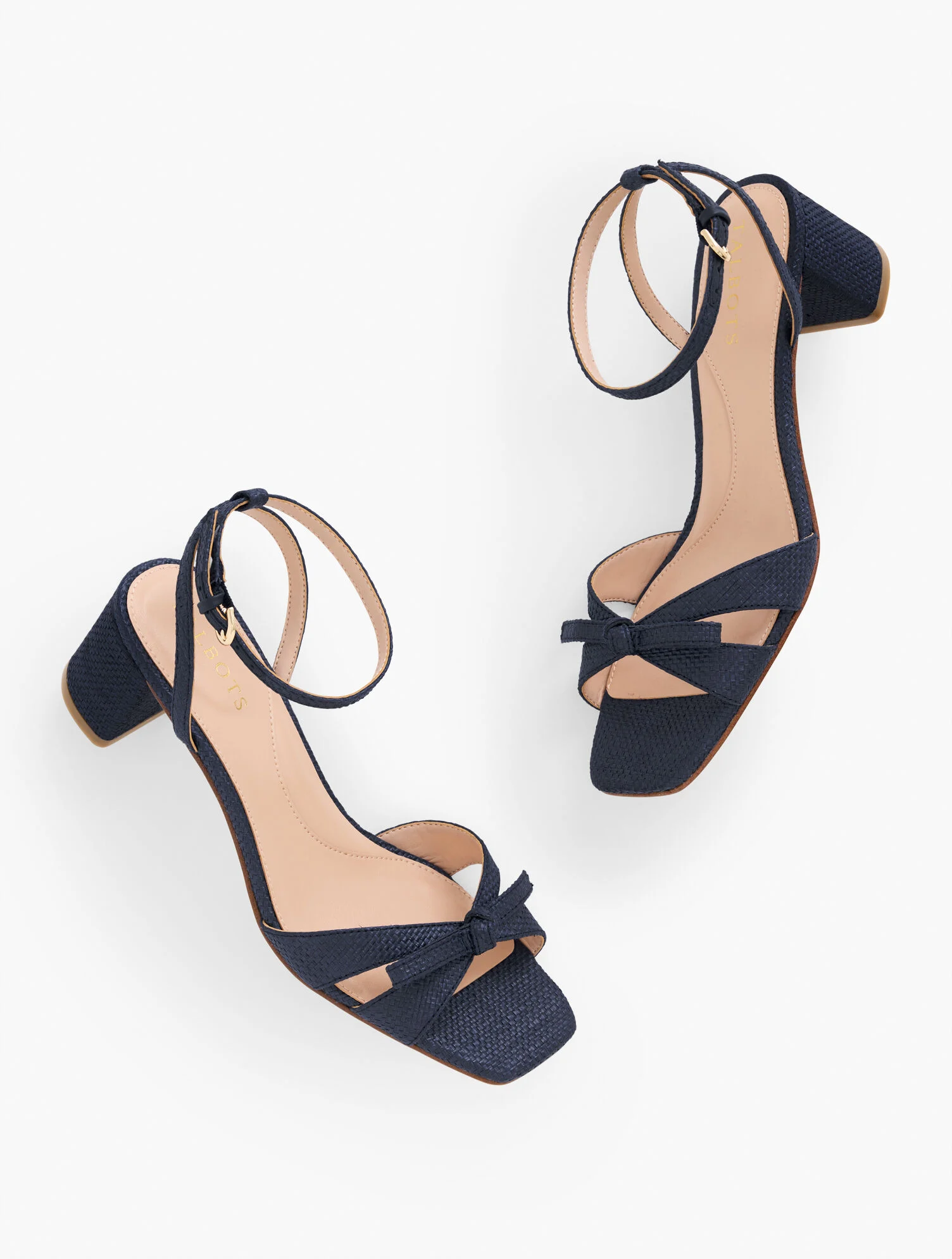 Lily Raffia Block Heel Sandals - Frayed