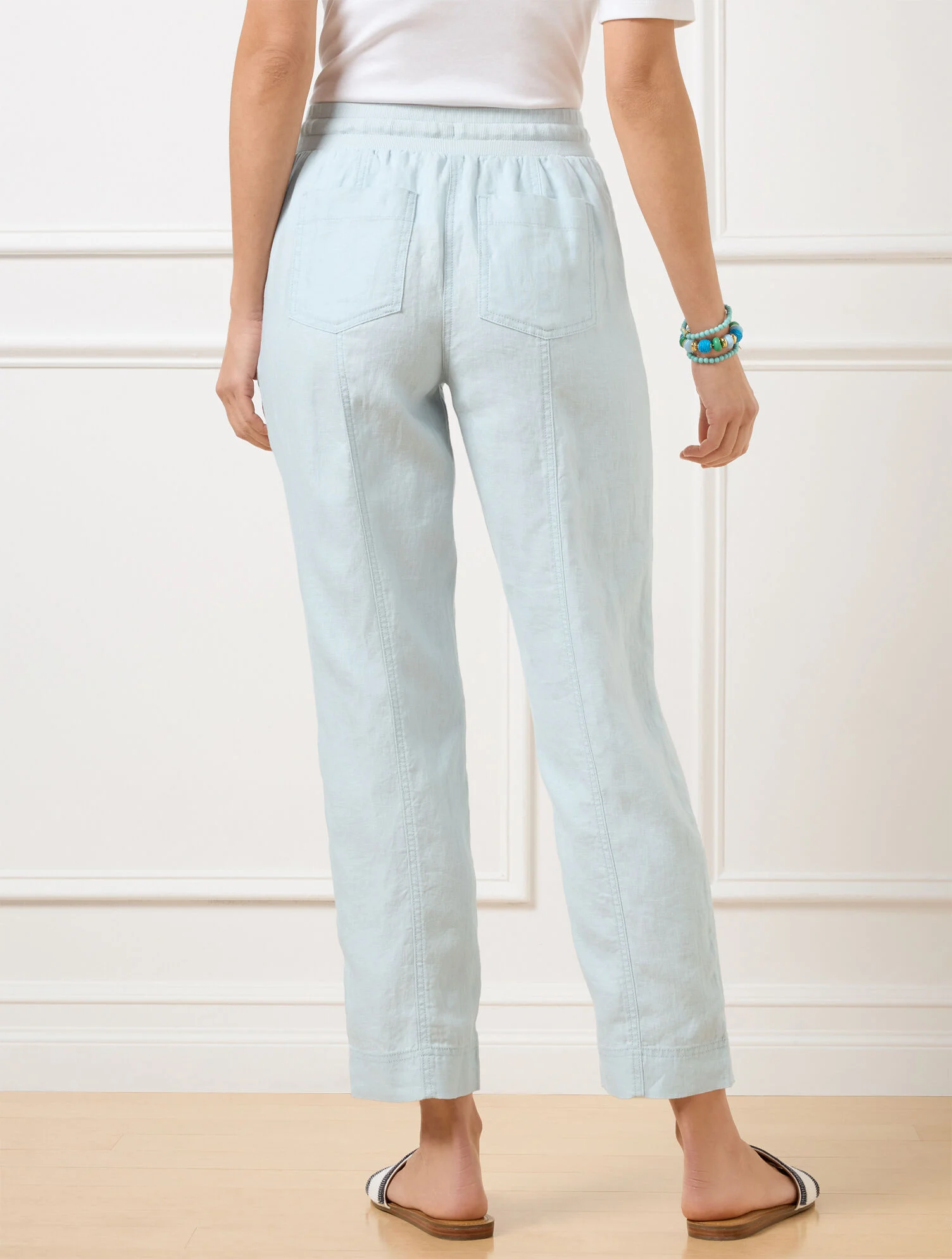 Pull-On Washed Linen Joggers