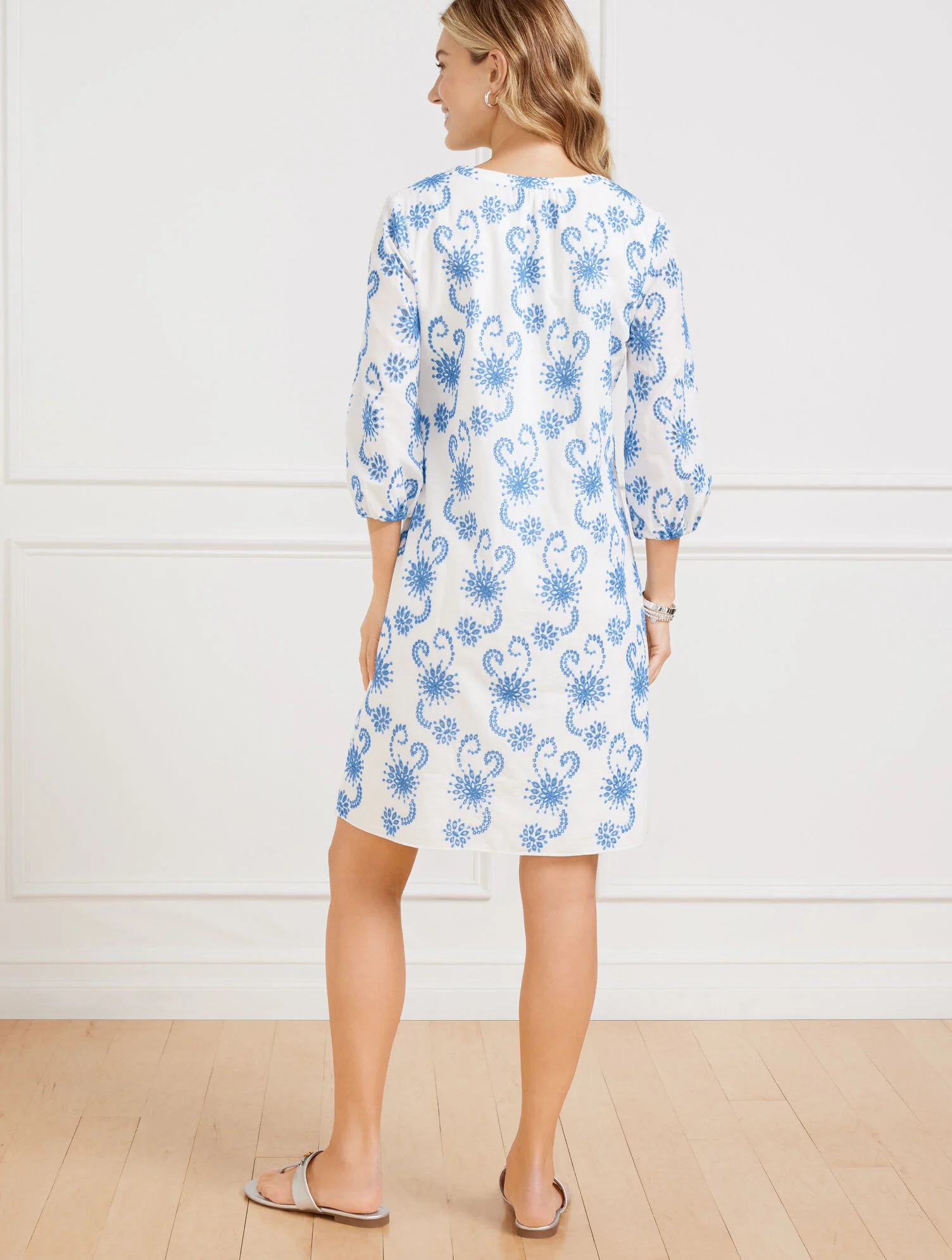 Dancing Eyelet Puff Sleeve Dress