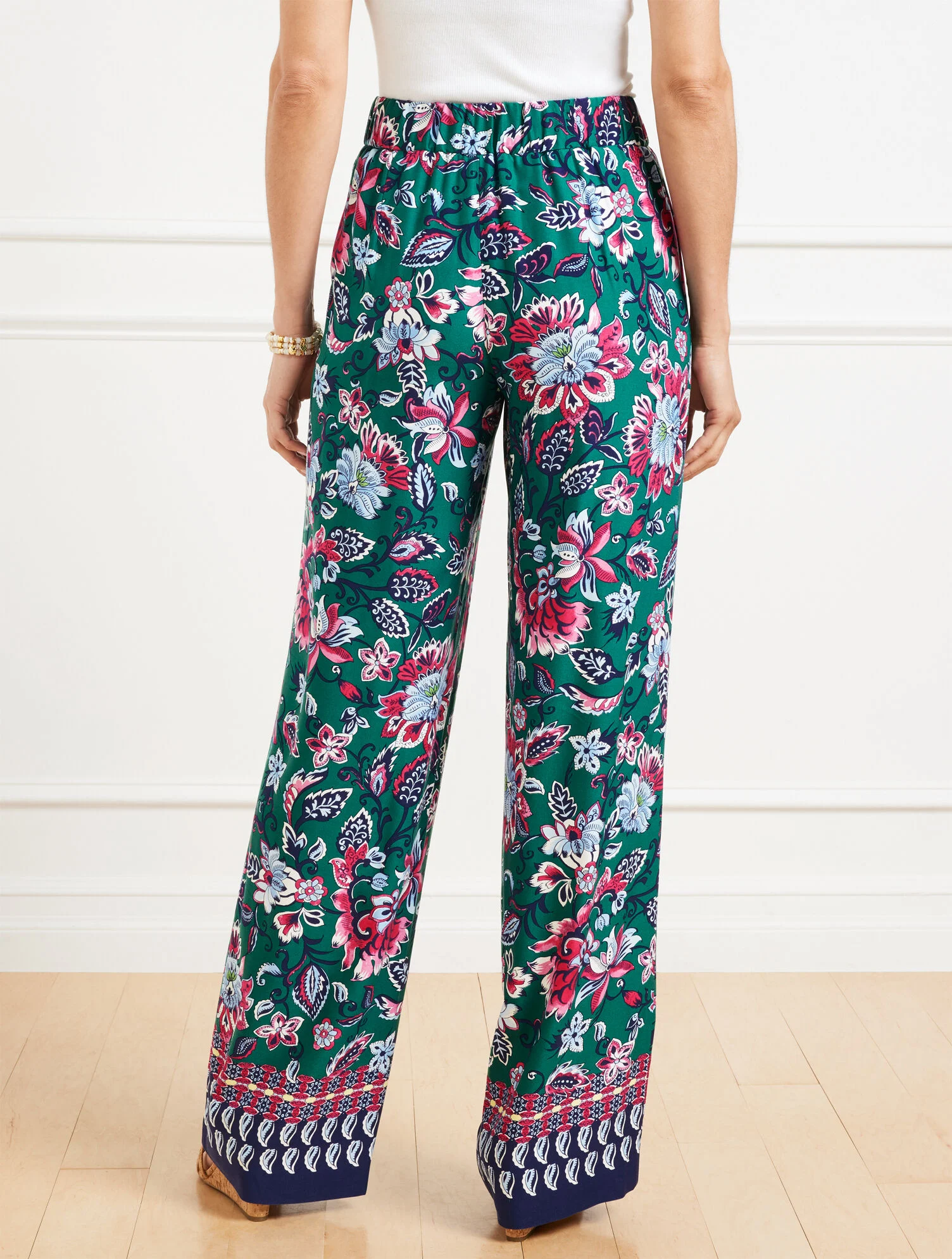 Wide Leg Pull-On Pants - Gorgeous Garden