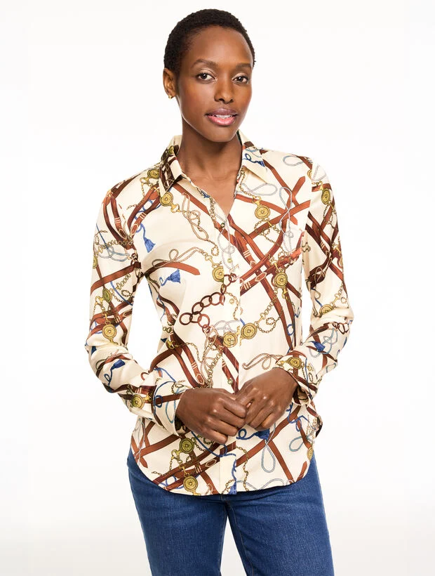 Soft Satin Charmeuse Shirt - Dazzled Buckles