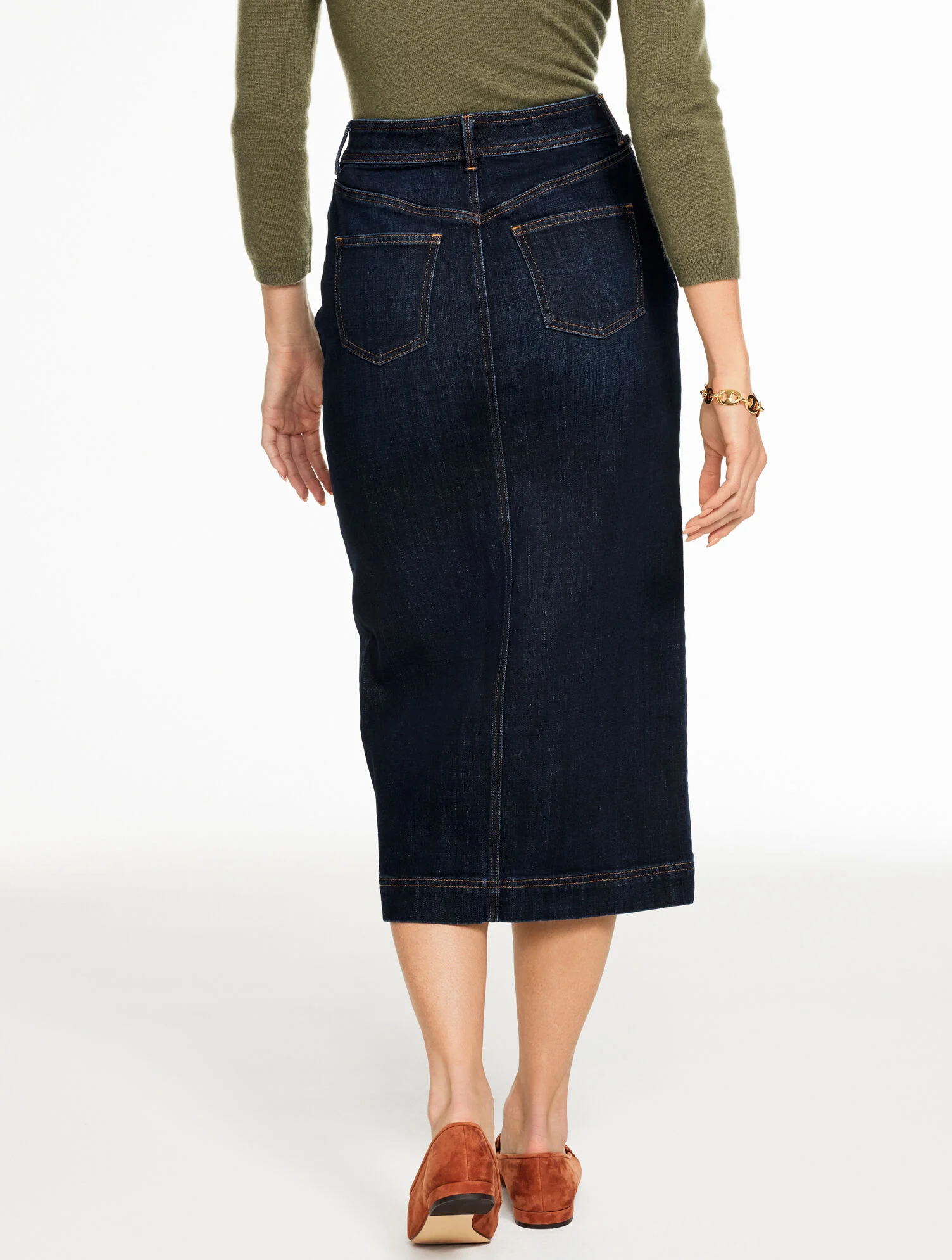 Denim Midi Skirt - Manor Wash