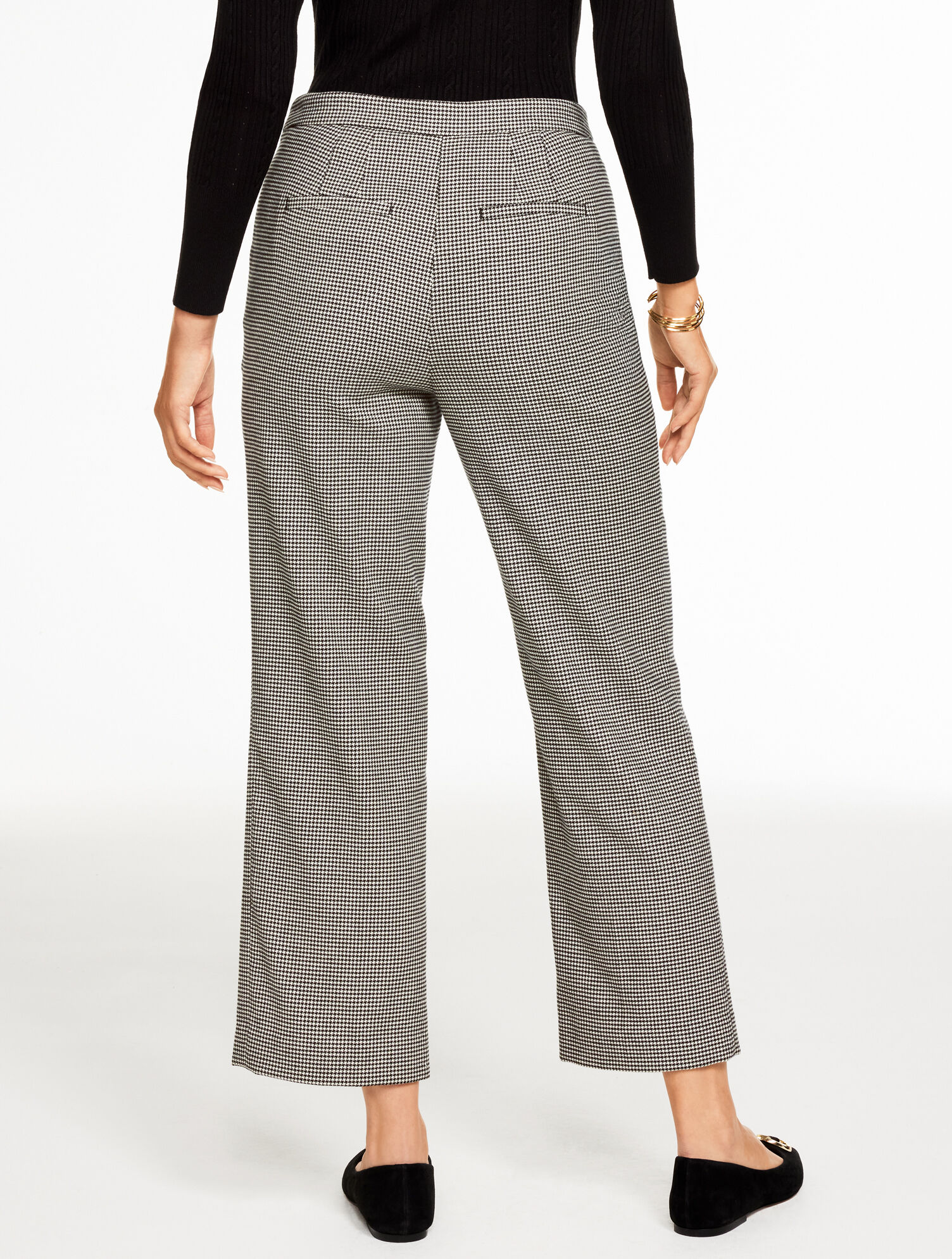 Slim Wide Ankle Pants - Harvest Houndstooth