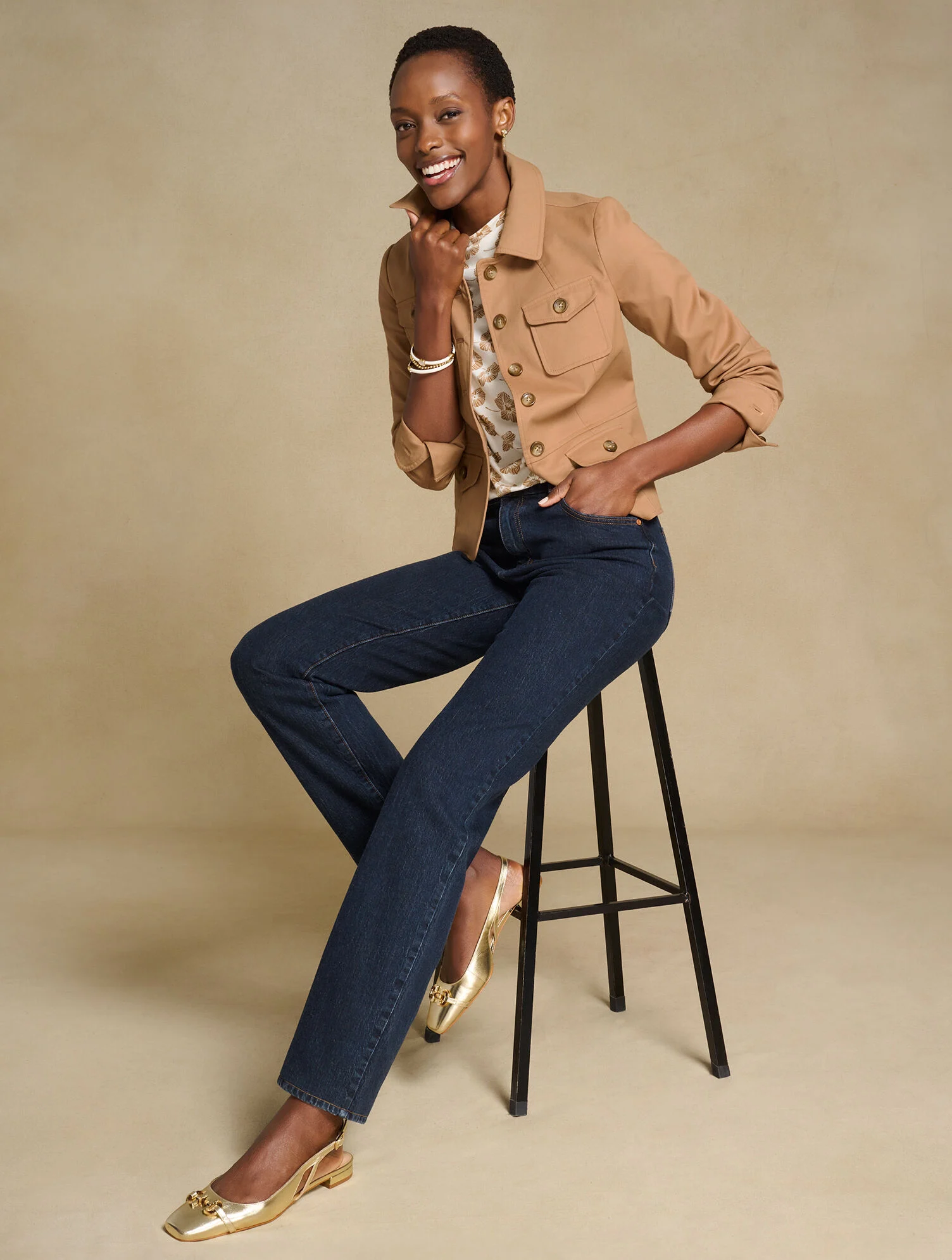 High Waist Relaxed Jeans - Michele Wash