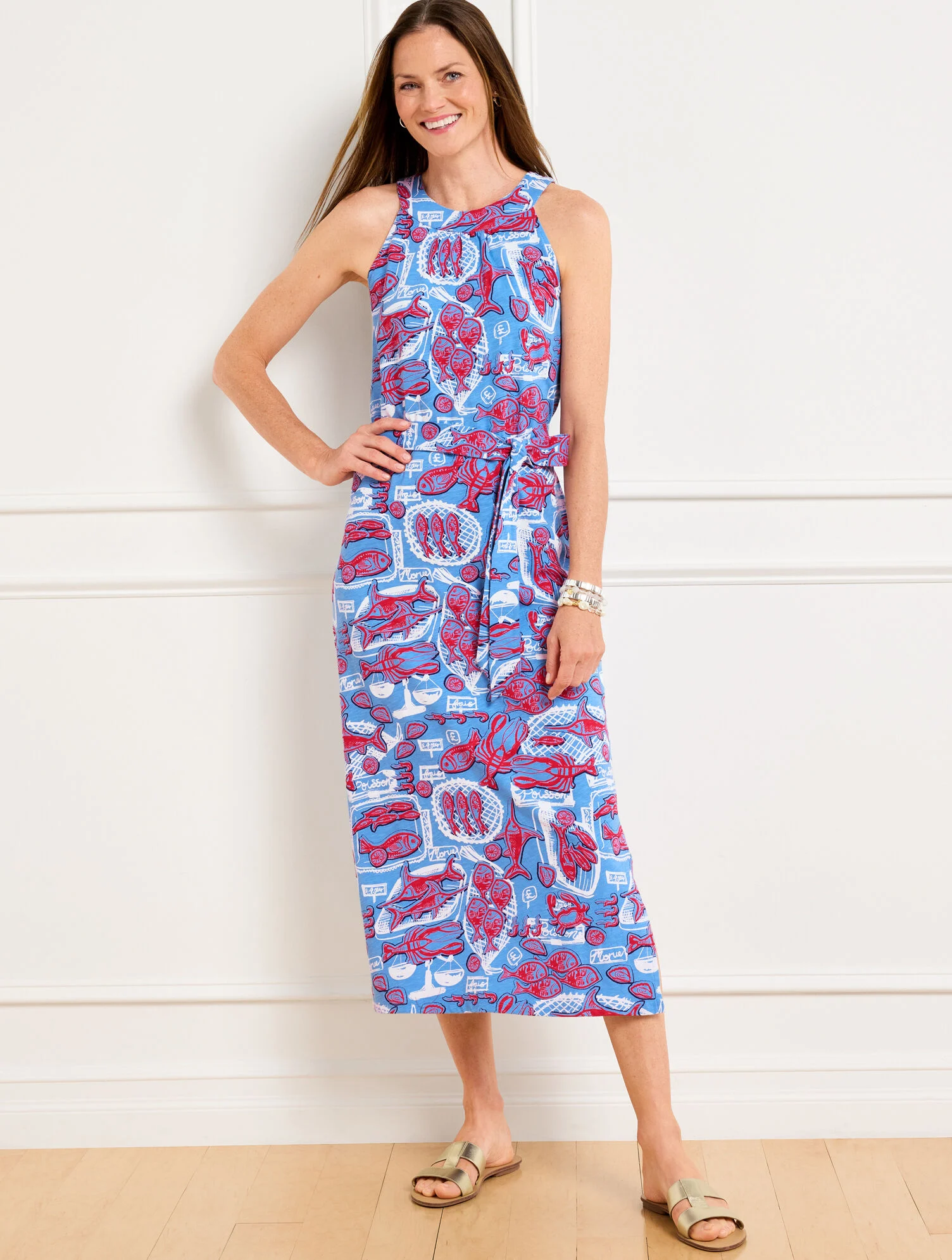 Nantucket Slub Halter Midi Dress - Fish Market