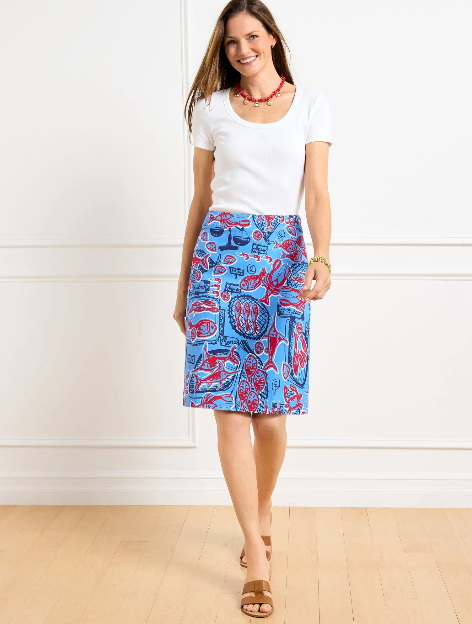 Canvas A-Line Skirt - Fish Market
