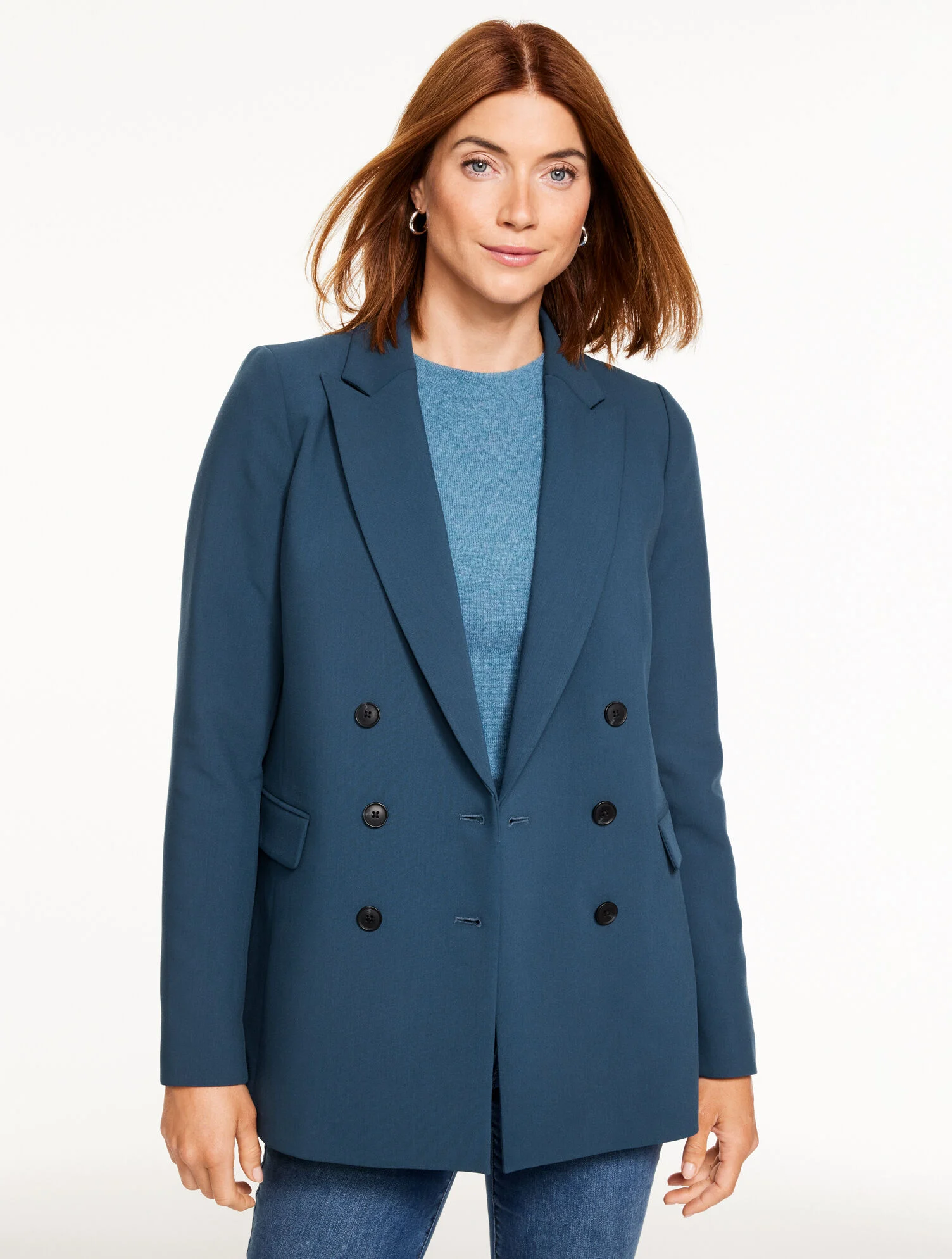 Double Breasted Twill Blazer