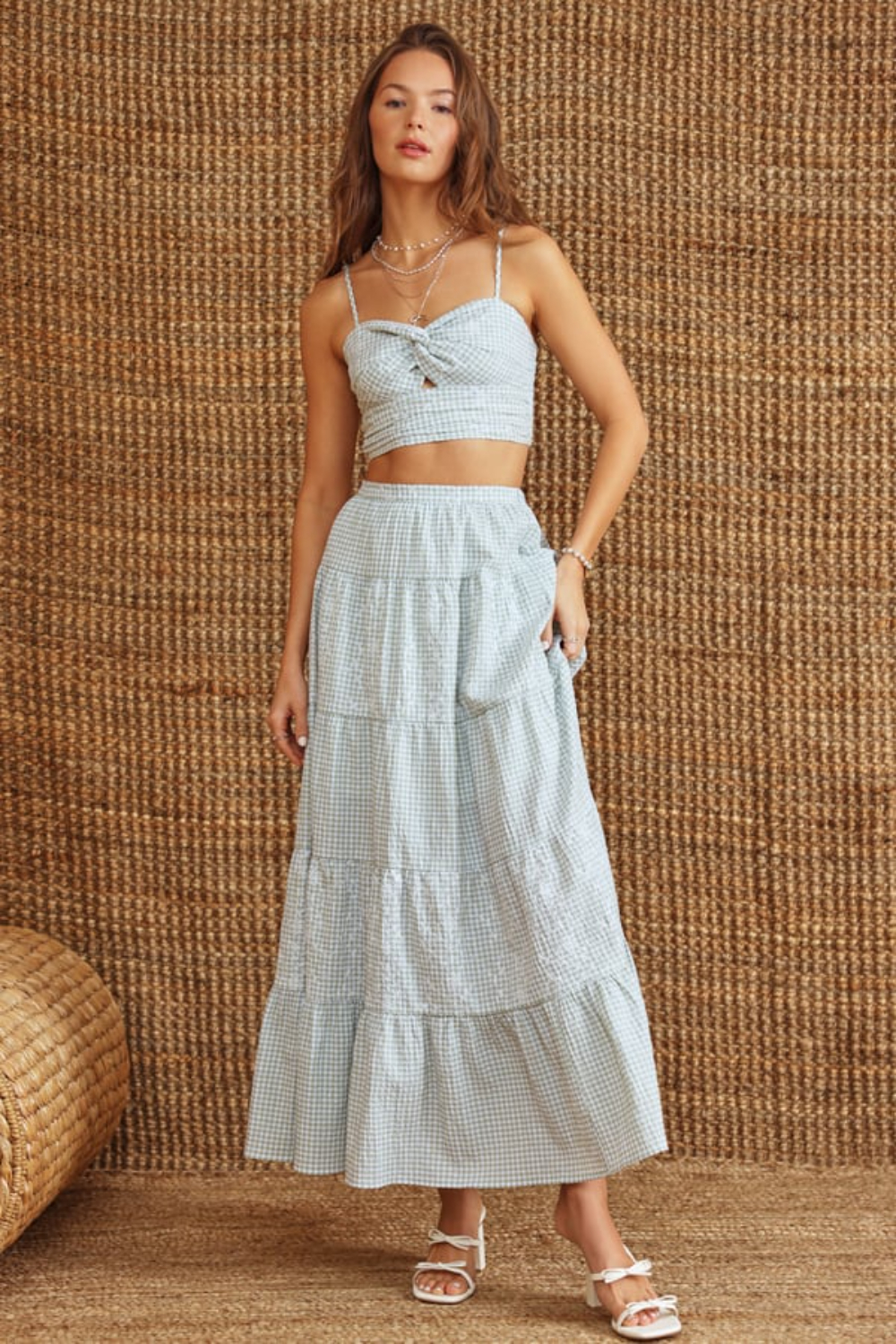 Fleur Gingham Maxi Skirt