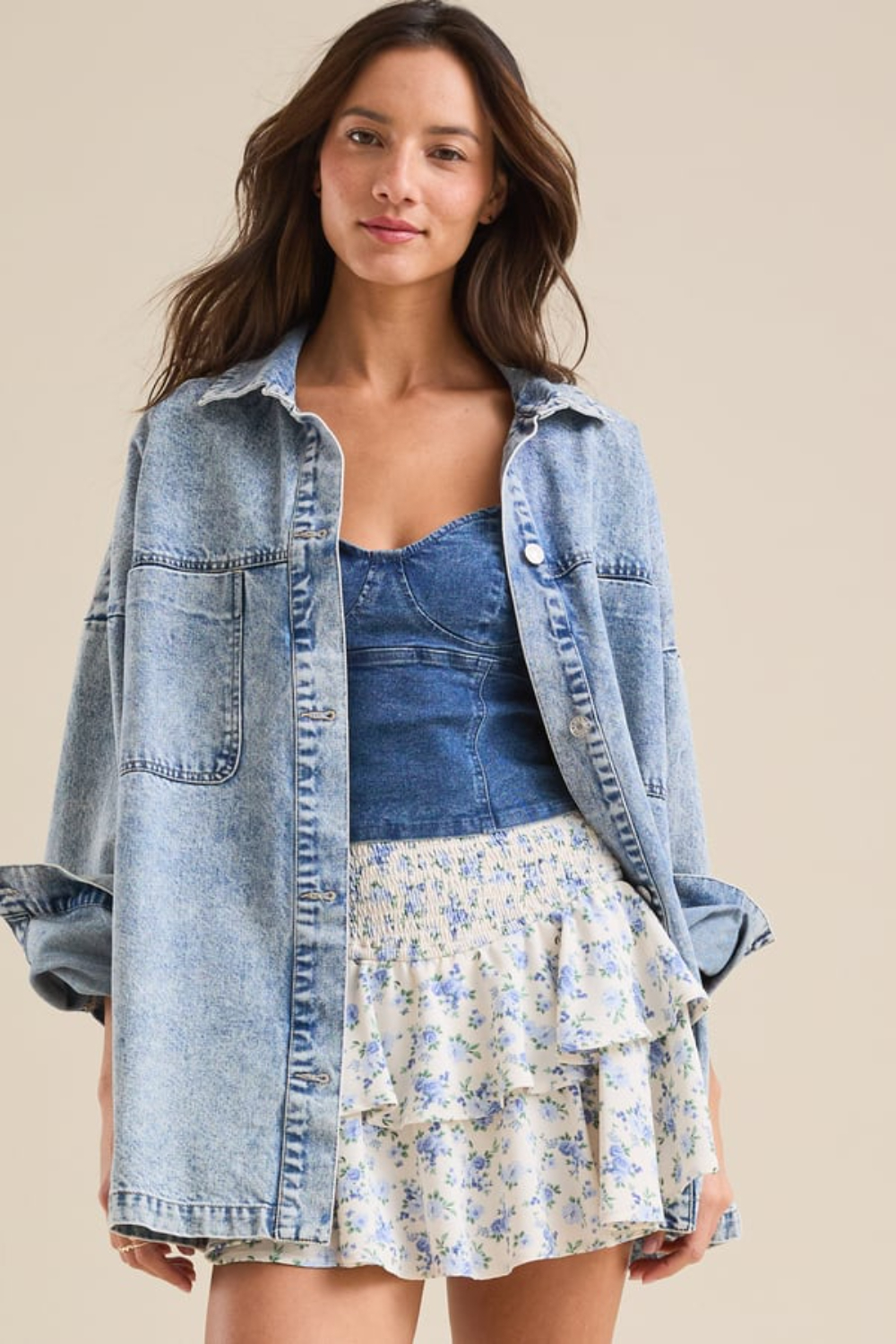 Gracelynn Smocked Floral Skort